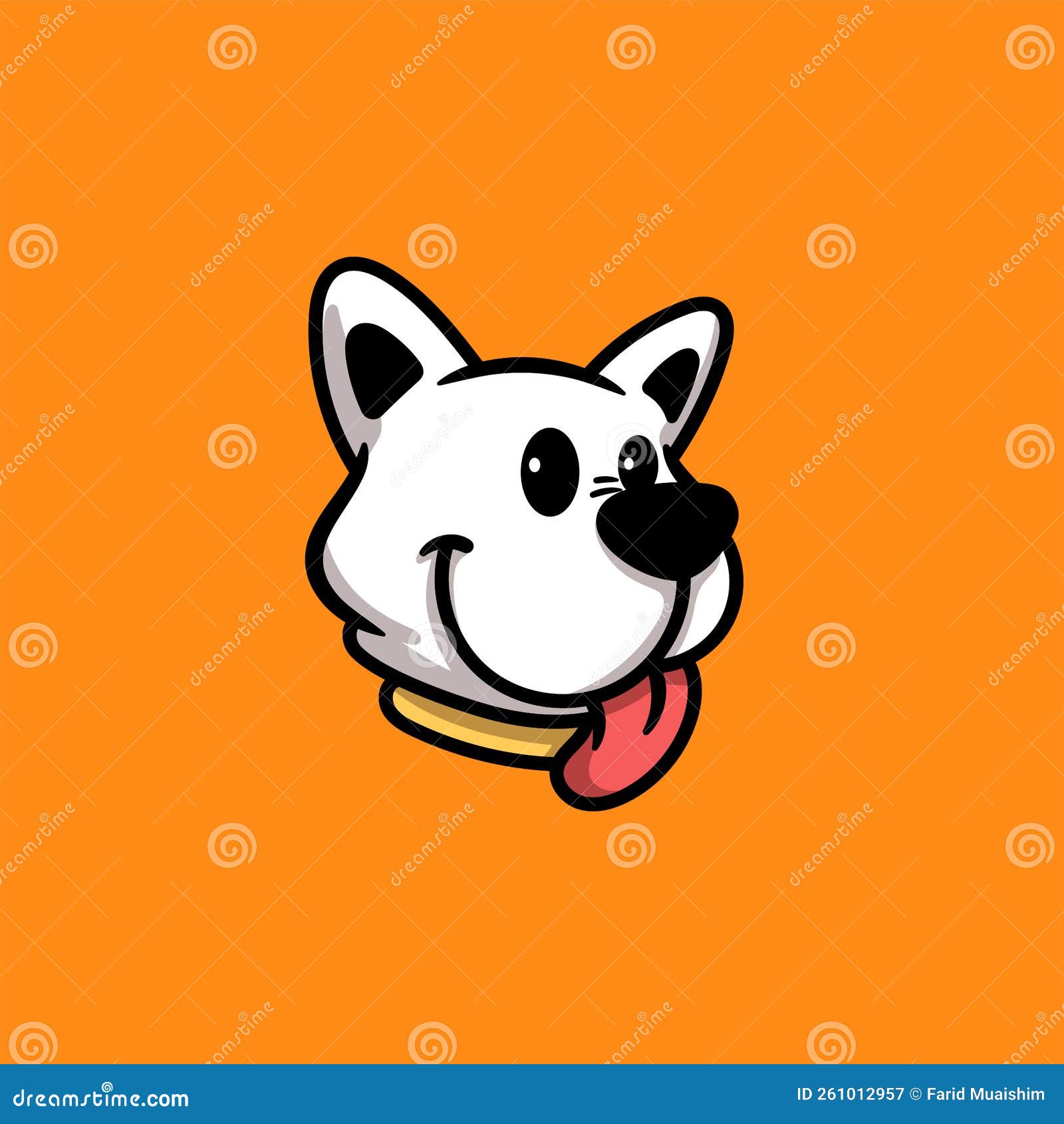 Cute Dog Head Cartoon stock vector. Illustration of collection 261012957