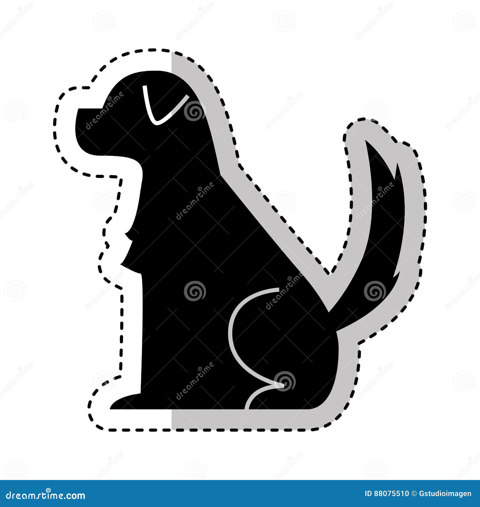 Cute Dog Mascot Silhouette Icon Stock Vector - Illustration of concept