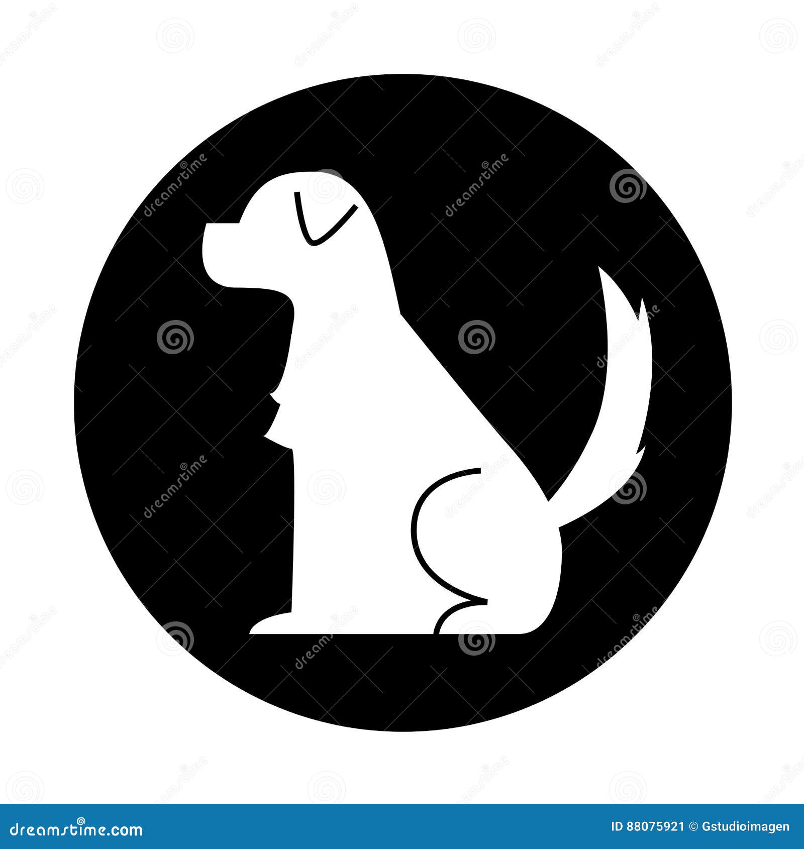 Cute Dog Mascot Silhouette Icon Stock Vector - Illustration of funny