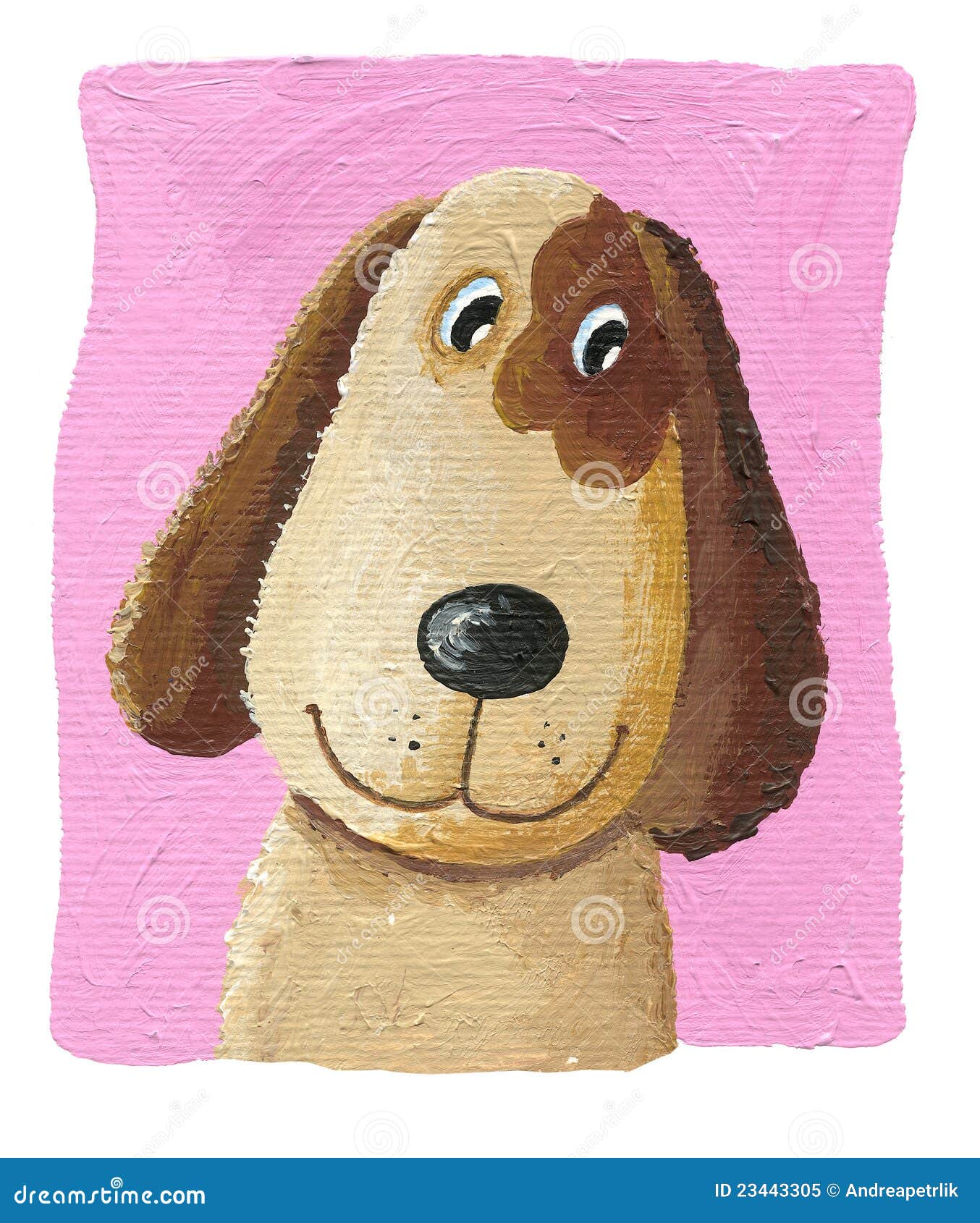 Cute Dog on the Pink Background Stock Illustration - Illustration of
