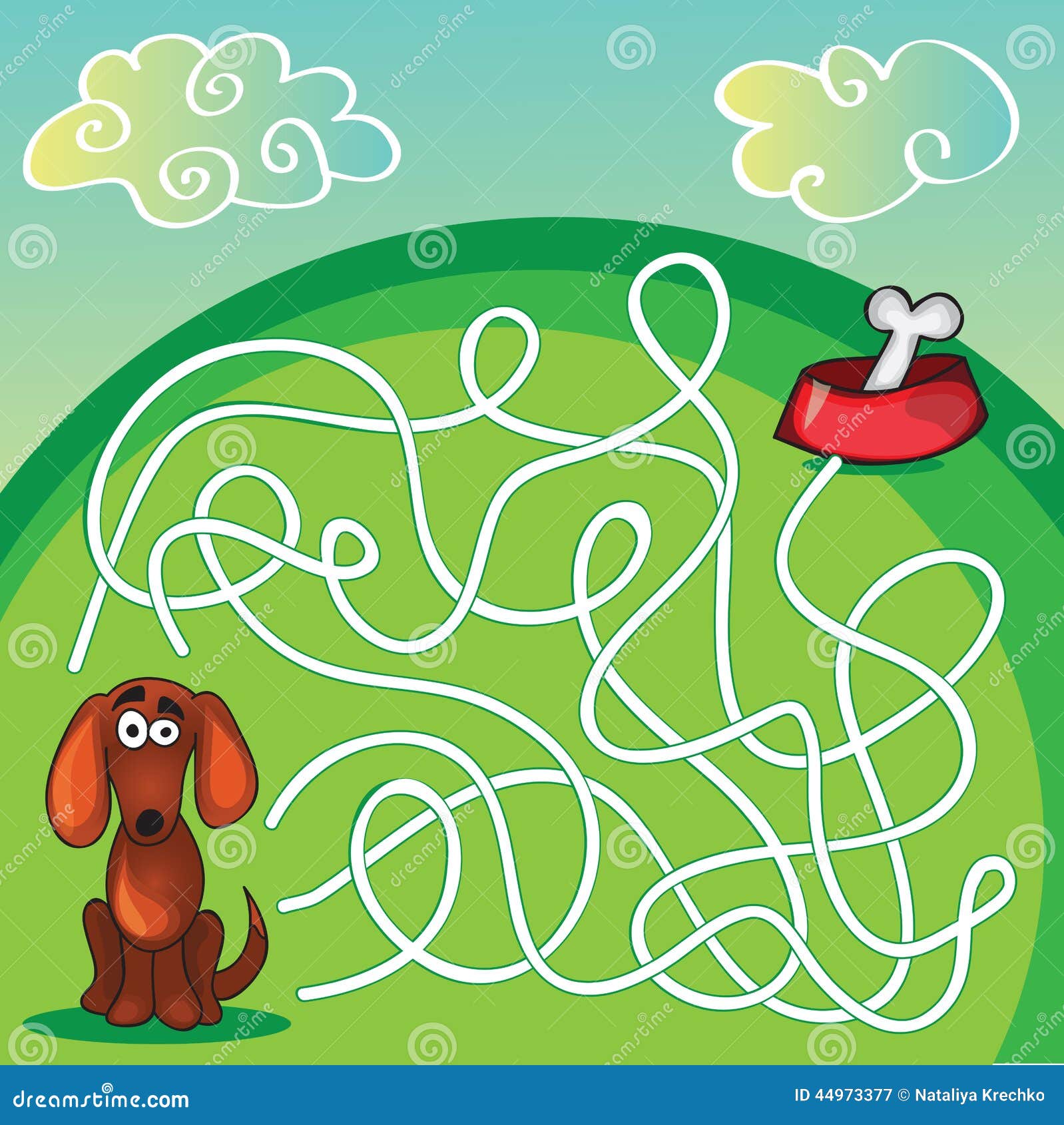 cute dog's maze game