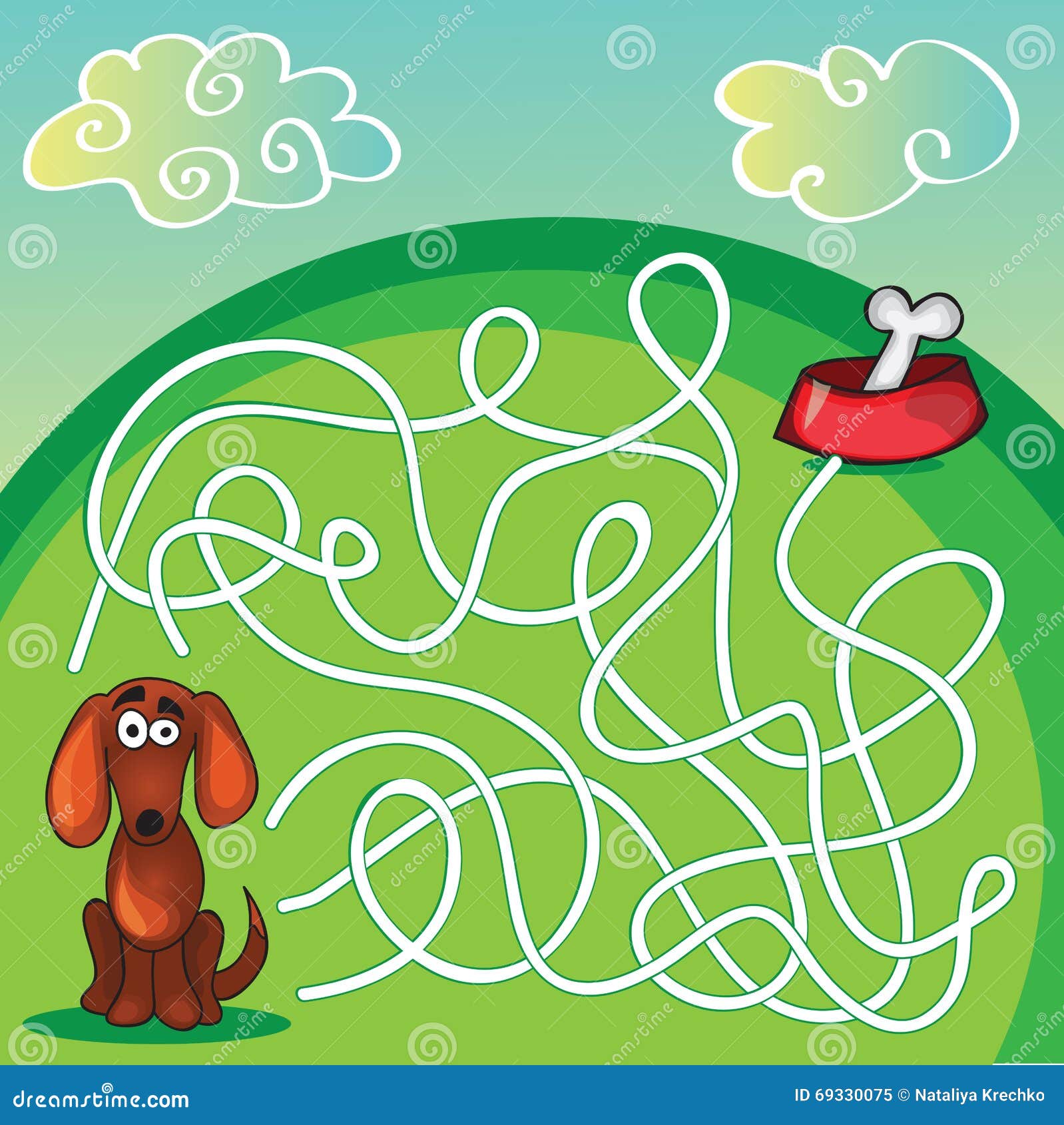 cute dog's maze game