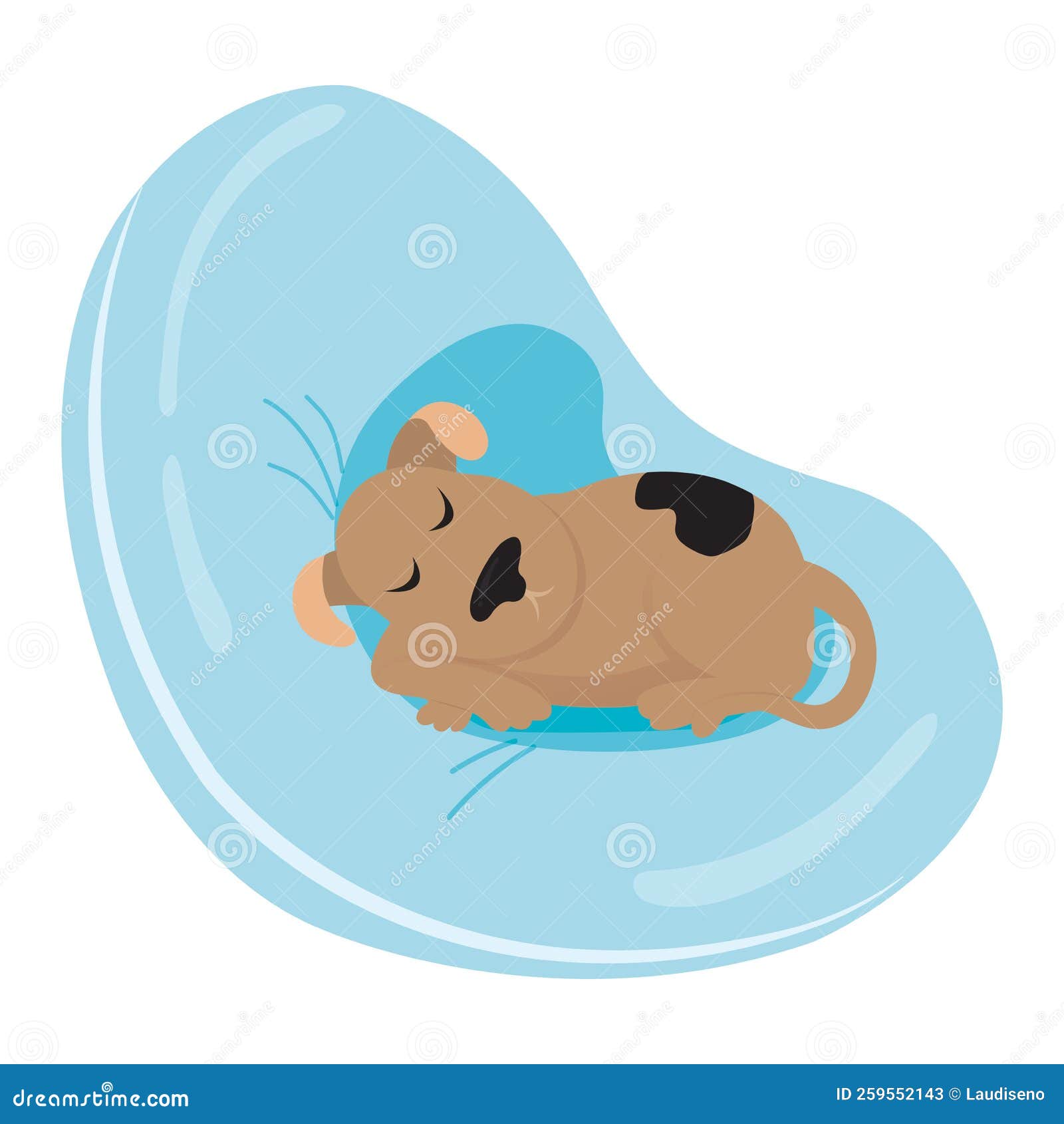 Cute Dog Sleeping on a Pillow Couch Vector Stock Vector Illustration