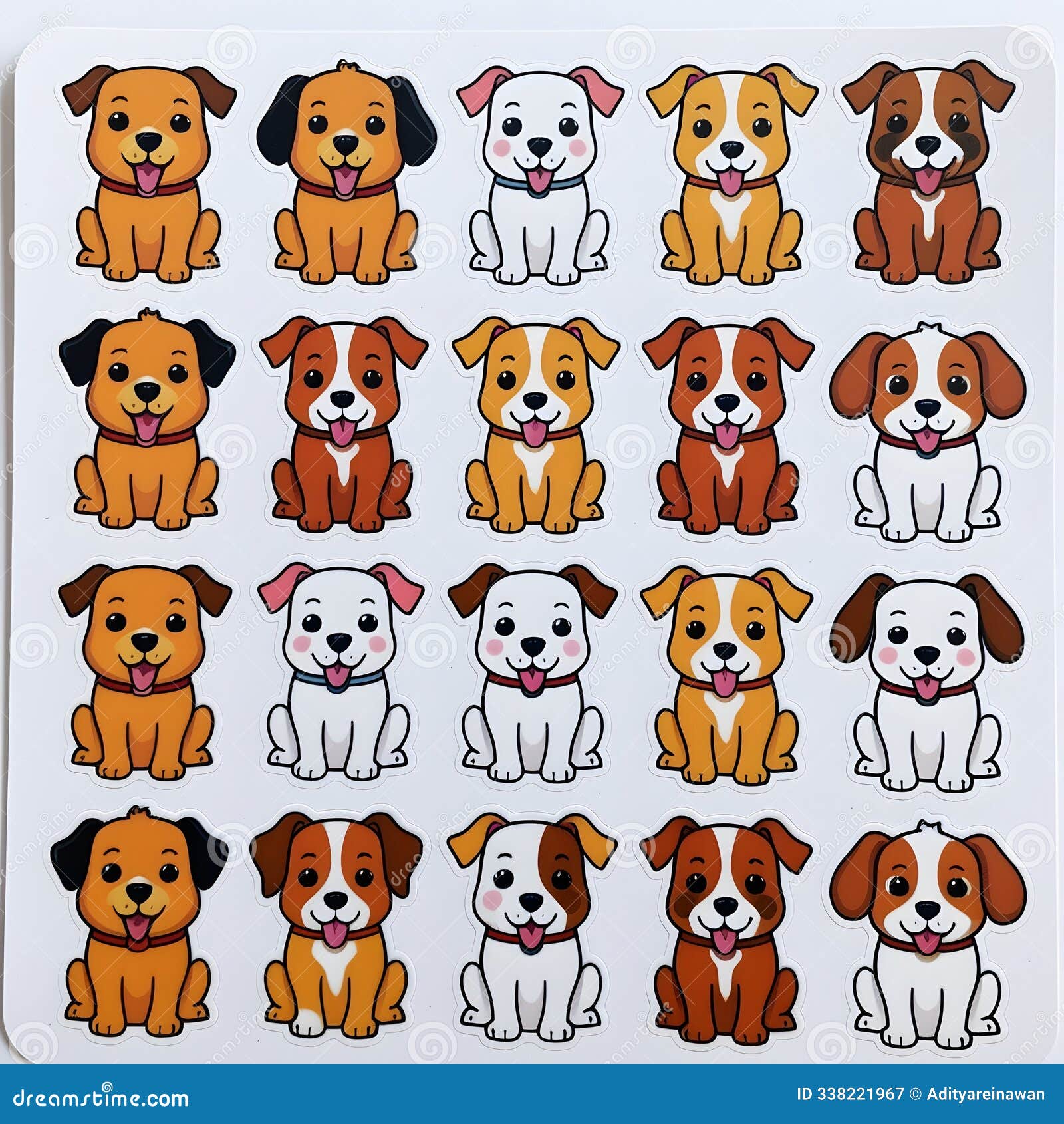 cute dog sticker sheet playful pups in adorable poses