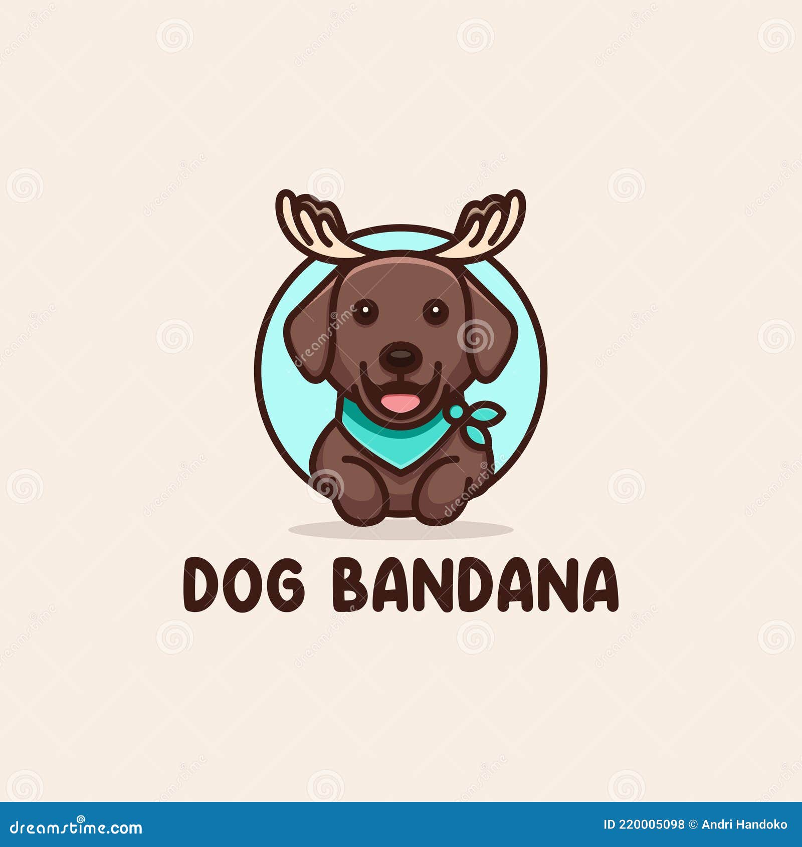 Cute Dog Wearing Bandana stock vector. Illustration of wearing 220005098