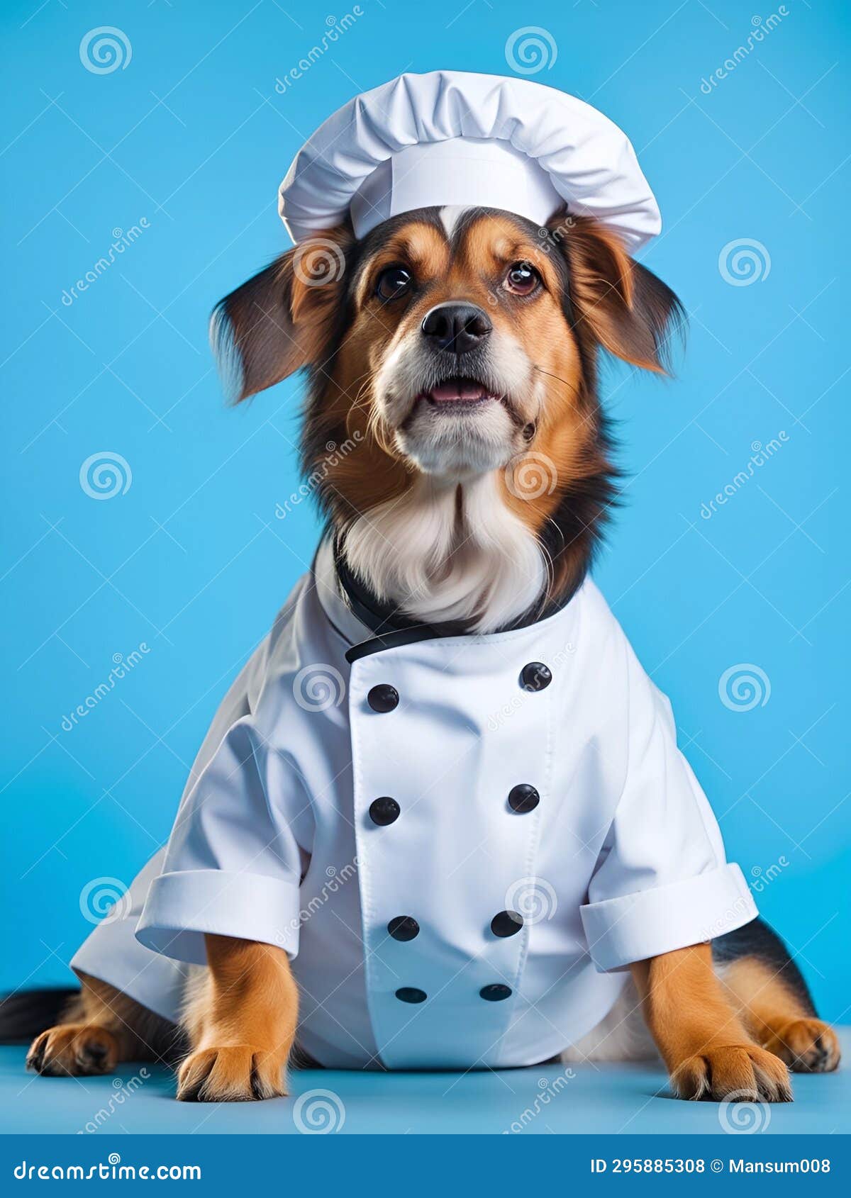 Cute Dog Wearing Chef Hat and Apron Stock Illustration Illustration