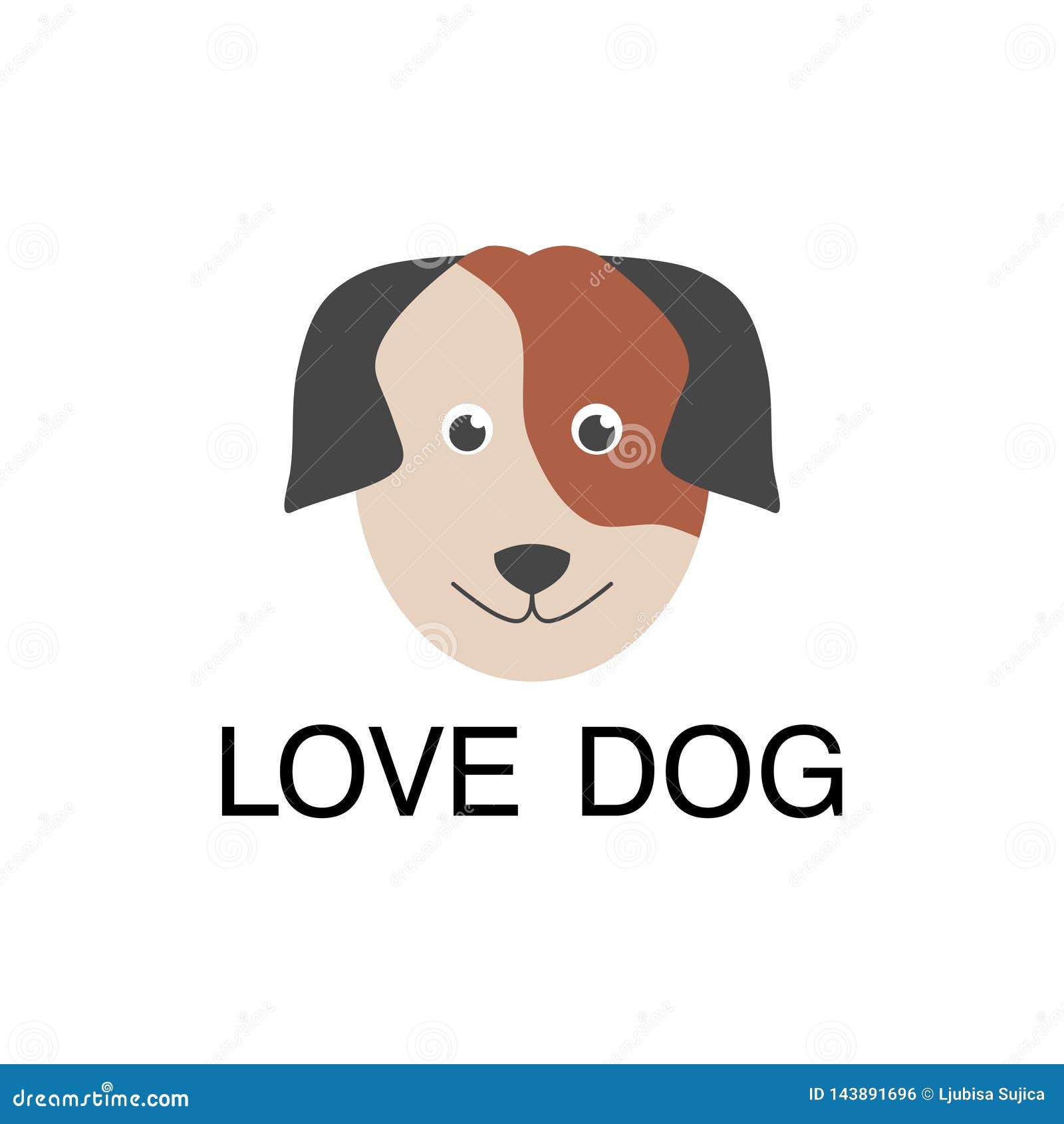 Cute Dog And Word Love God Icon Or Logo Stock Illustration Illustration Of Draw Cartoon 143891696