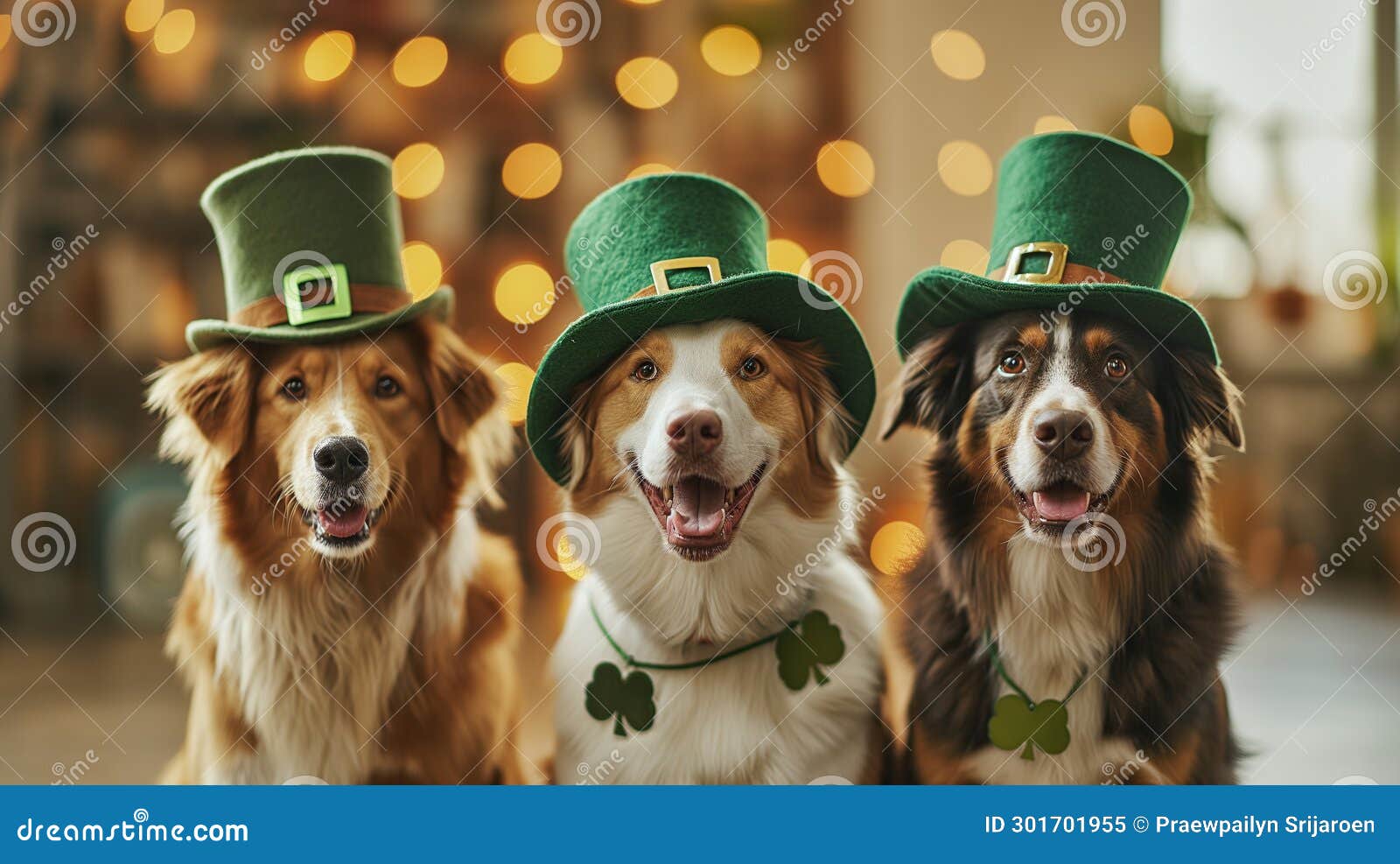 Cute Dogs with Leprechaun Hats, St. Patrick S Day Stock Image Image