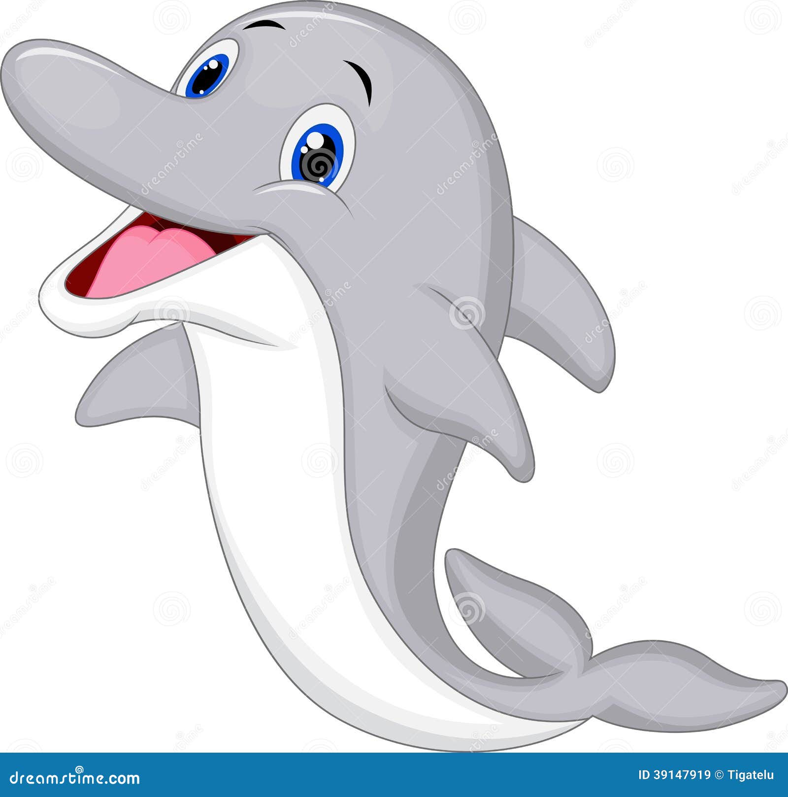 Cute dolphin cartoon stock vector. Illustration of funny - 39147919