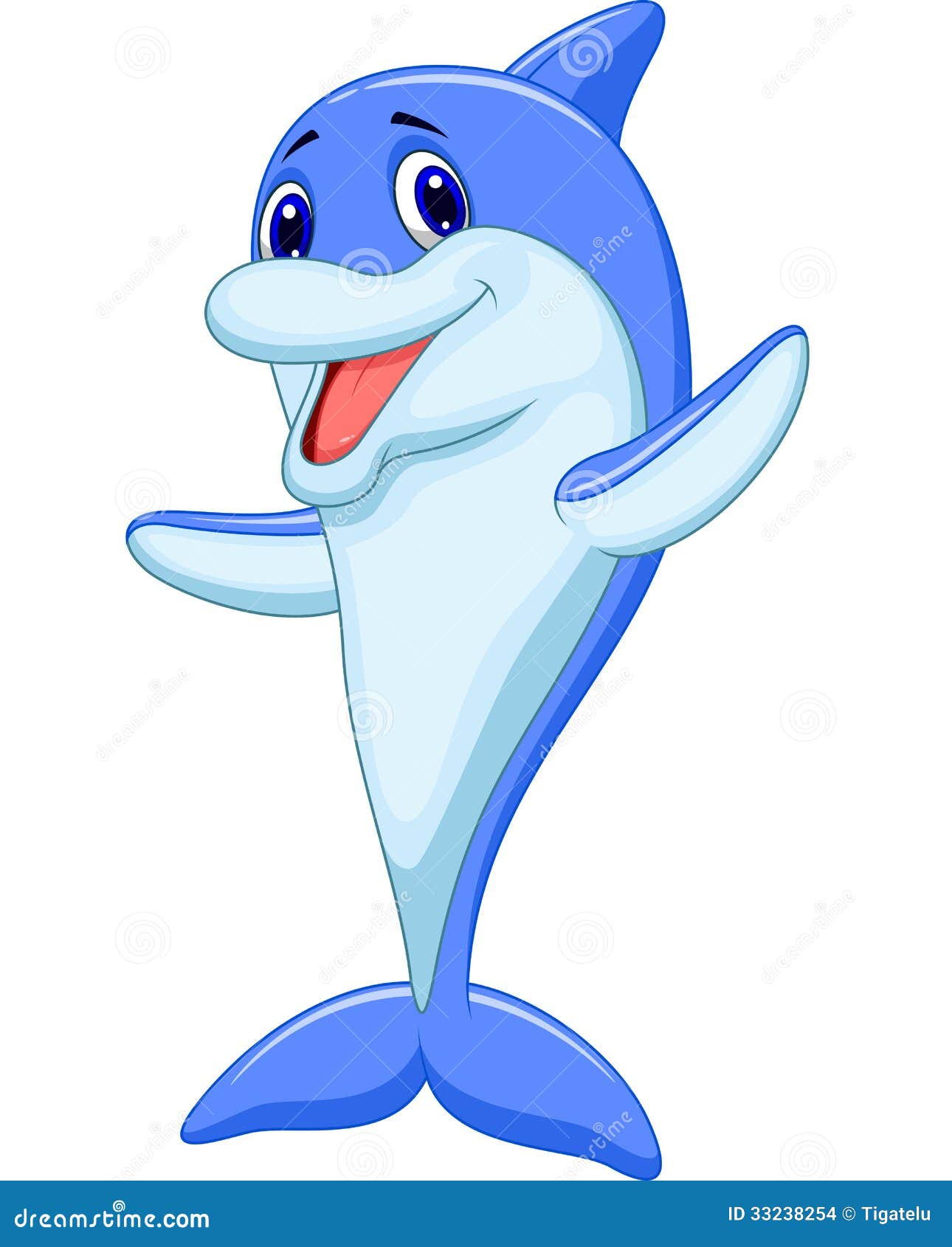 Cute Dolphin Cartoon Waving Stock Vector - Illustration of nature,  gesturing: 33238254
