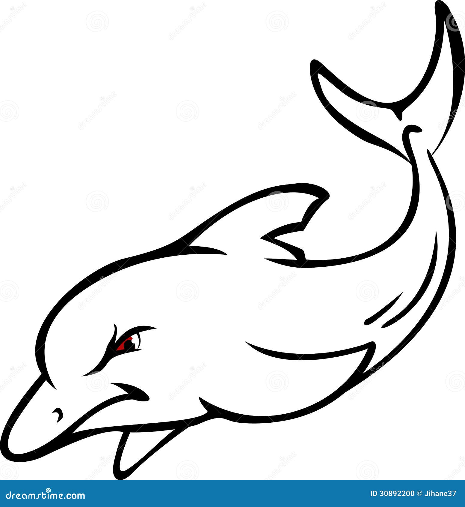 Cute dolphin tattoo design stock illustration. Illustration of life - 30892200
