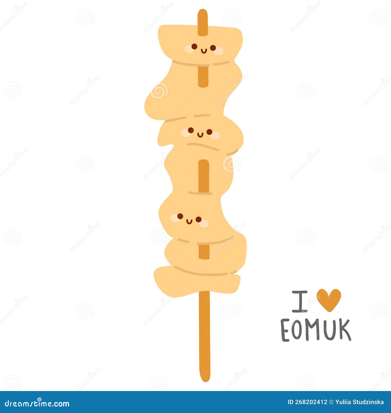 cute  doodle asian food eomuk