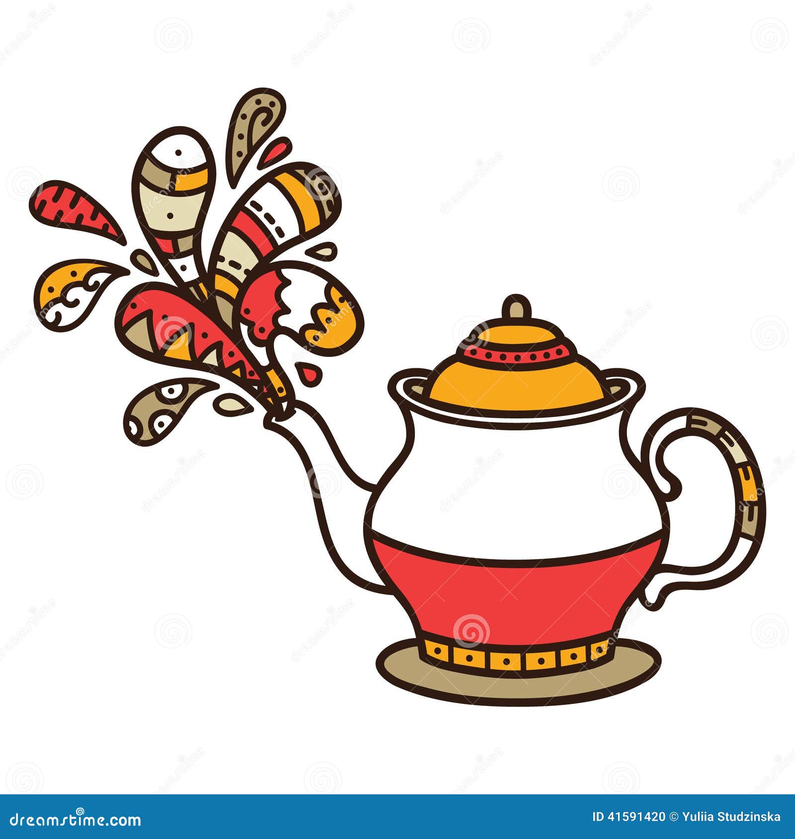 Cute doodle teapot stock vector. Illustration of element 41591420