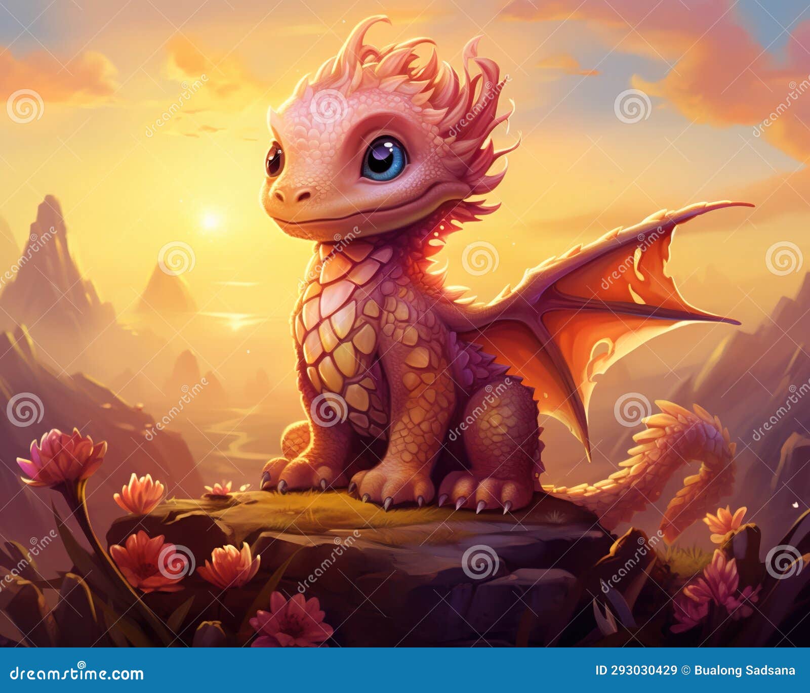 The Cute Dragons Were Created Using Tools. Stock Illustration Illustration of cute, little