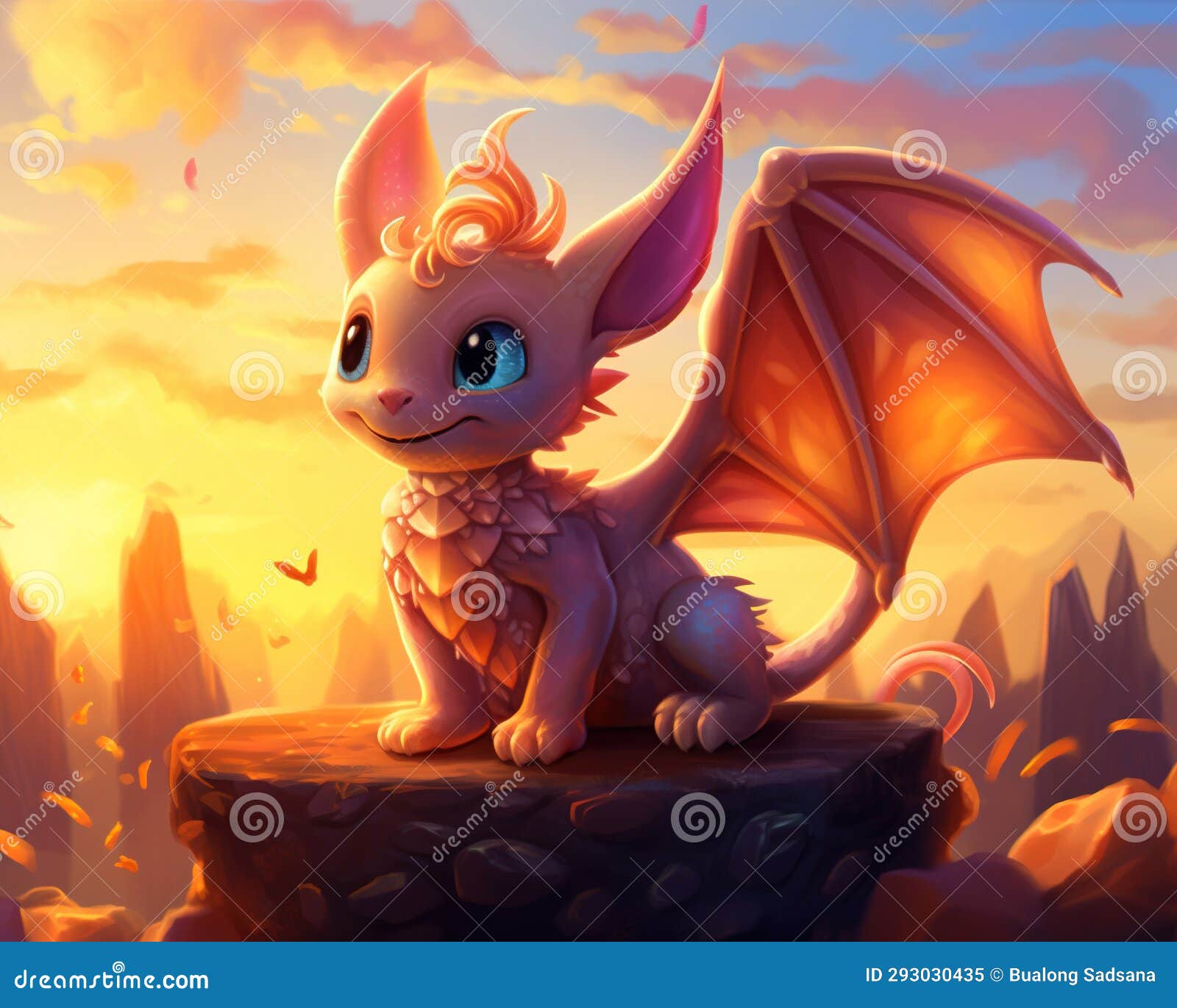 The Cute Dragons Were Created Using Tools. Stock Illustration Illustration of concept, mystery