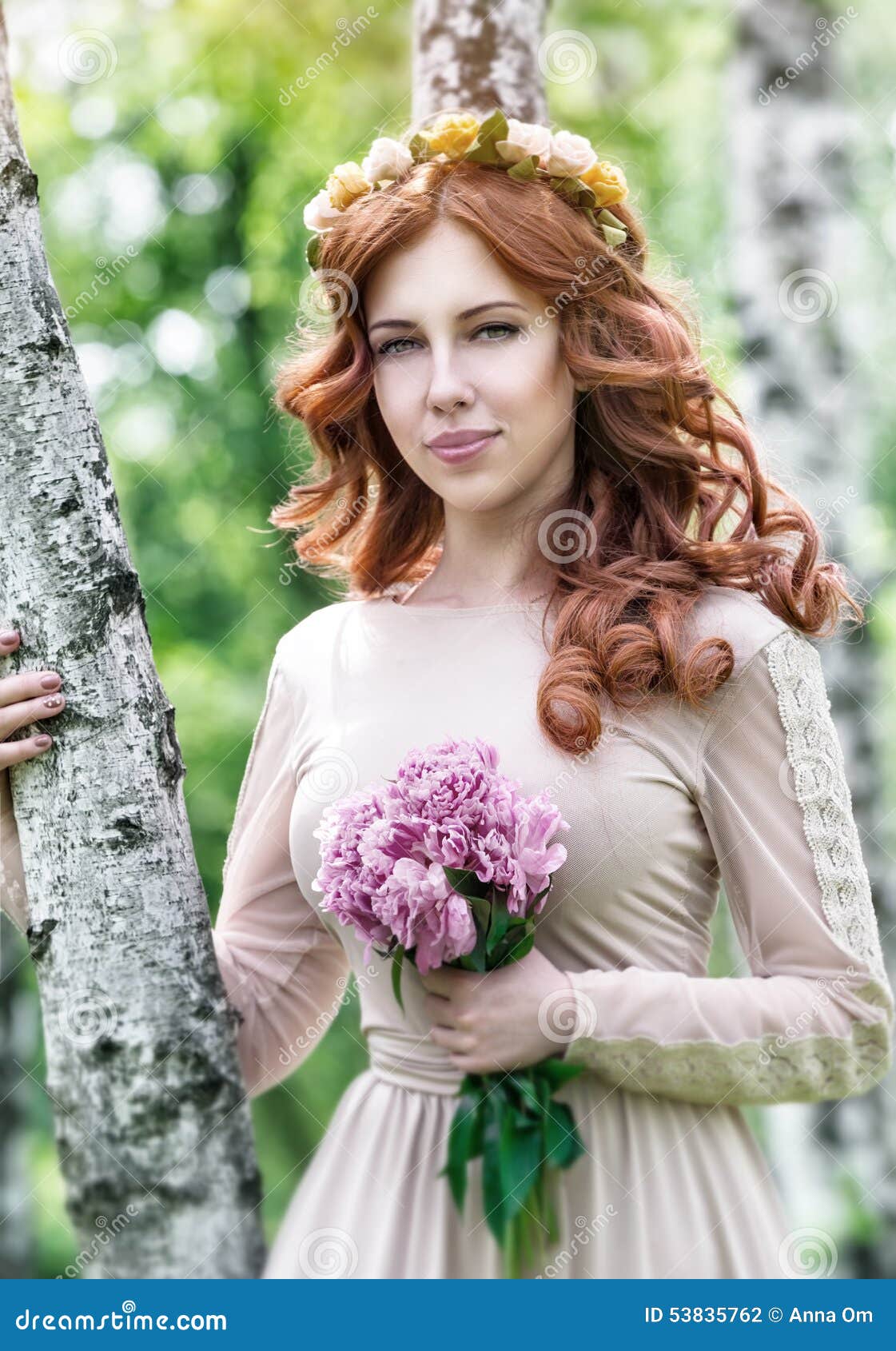 Cute dreamy bride portrait stock photo. Image of beautiful - 53835762