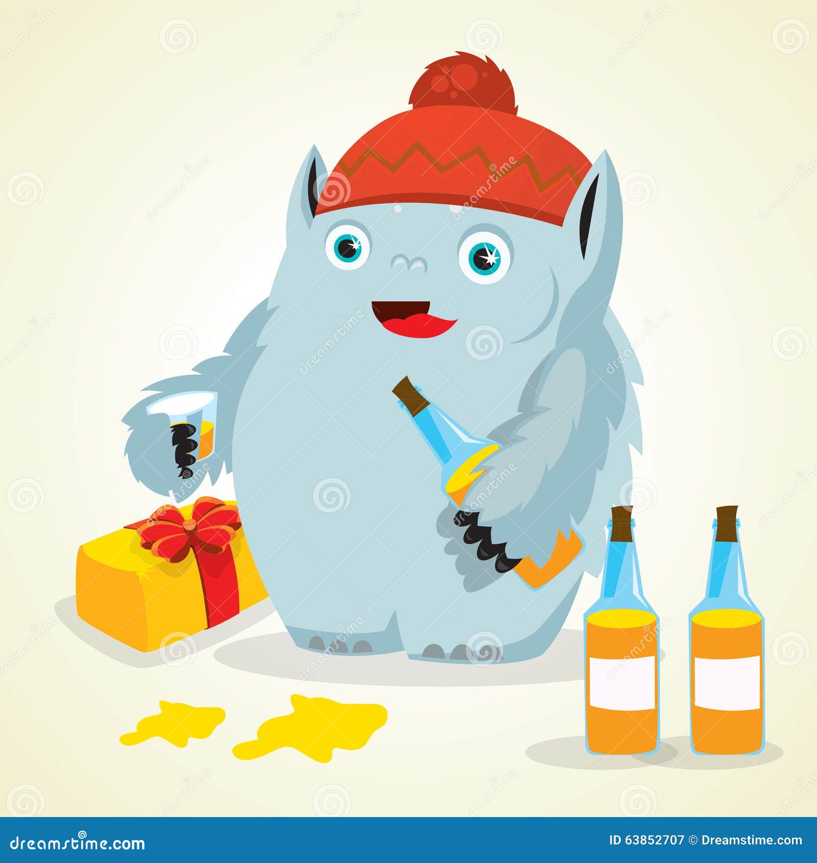 Cute drunk monster stock vector. Illustration of husband 63852707