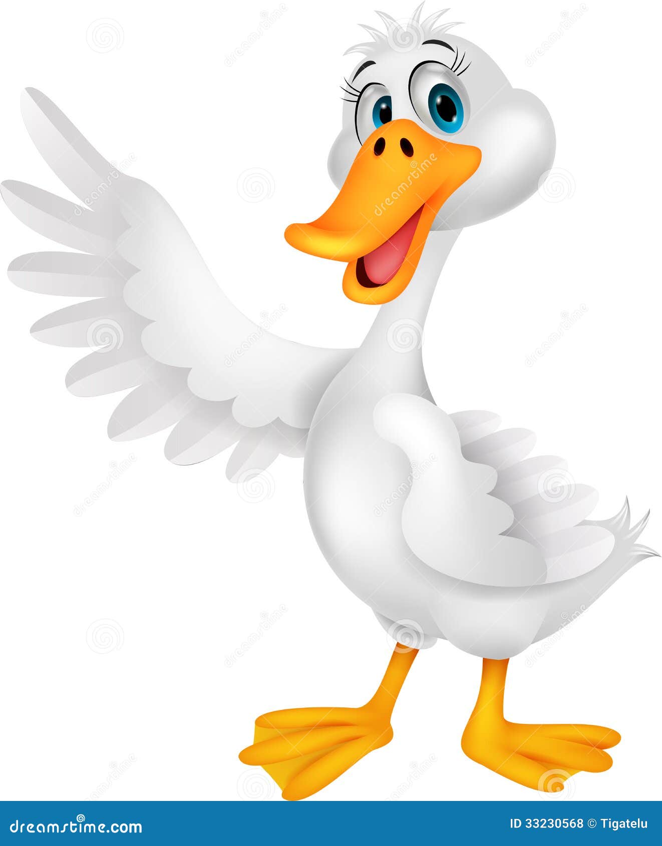 Cute Duck Cartoon Waving Royalty Free Stock Photos - Image: 33230568
