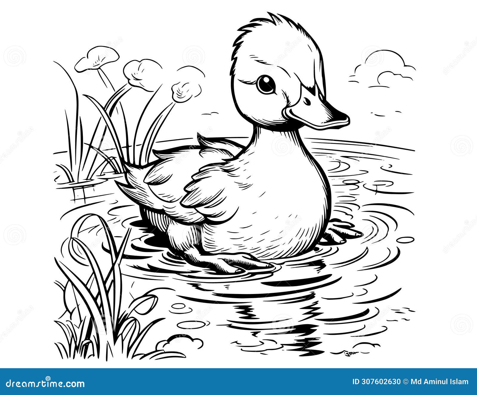 Cute Duck Coloring Pages for Kids Stock Vector - Illustration of