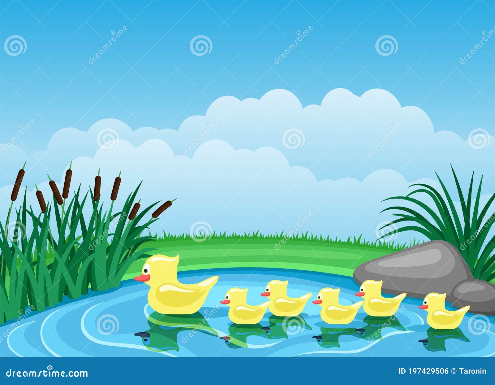 cute ducks swimming on the pond.