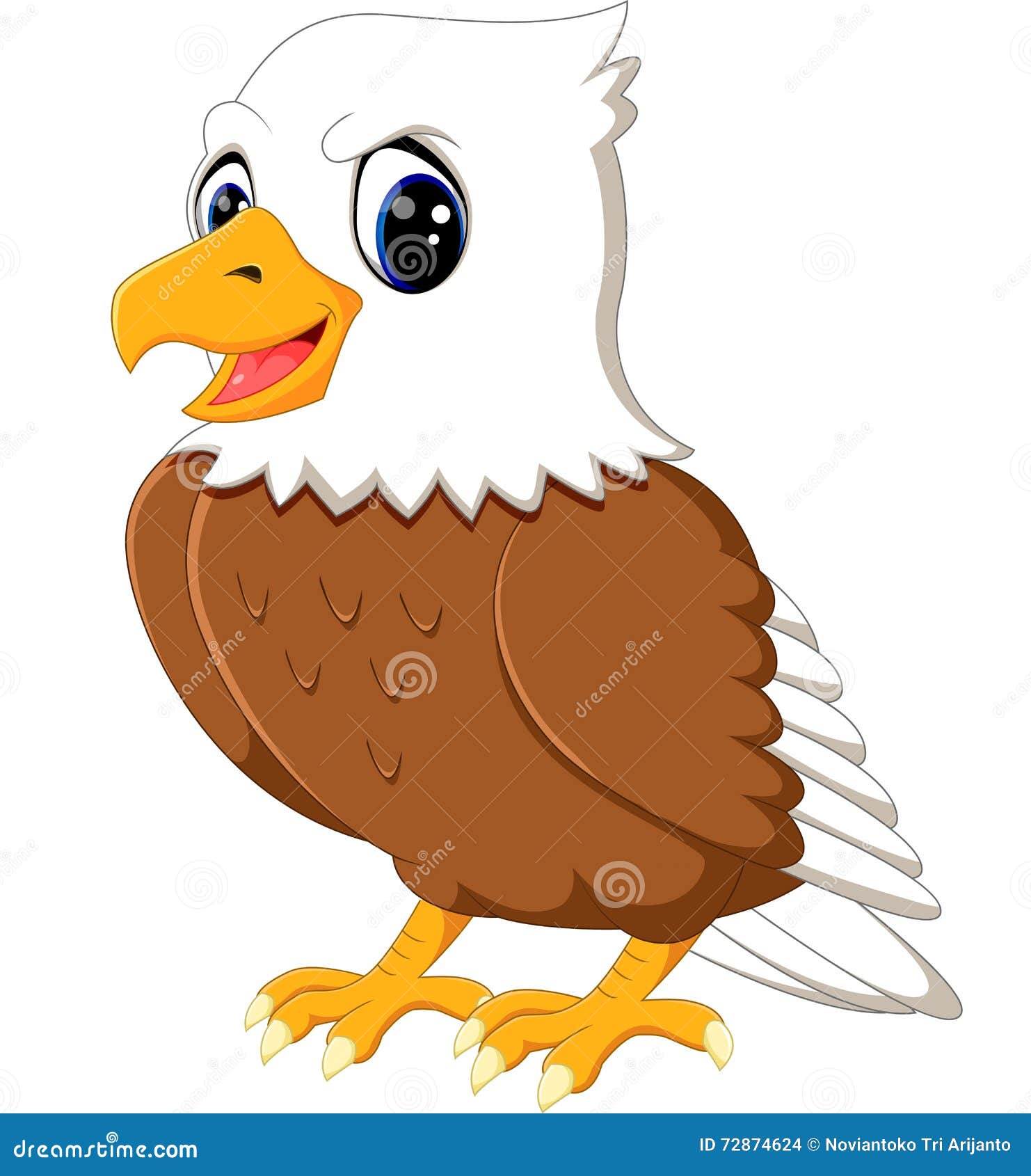 Cute eagle cartoon stock vector. Illustration of drawing - 72874624