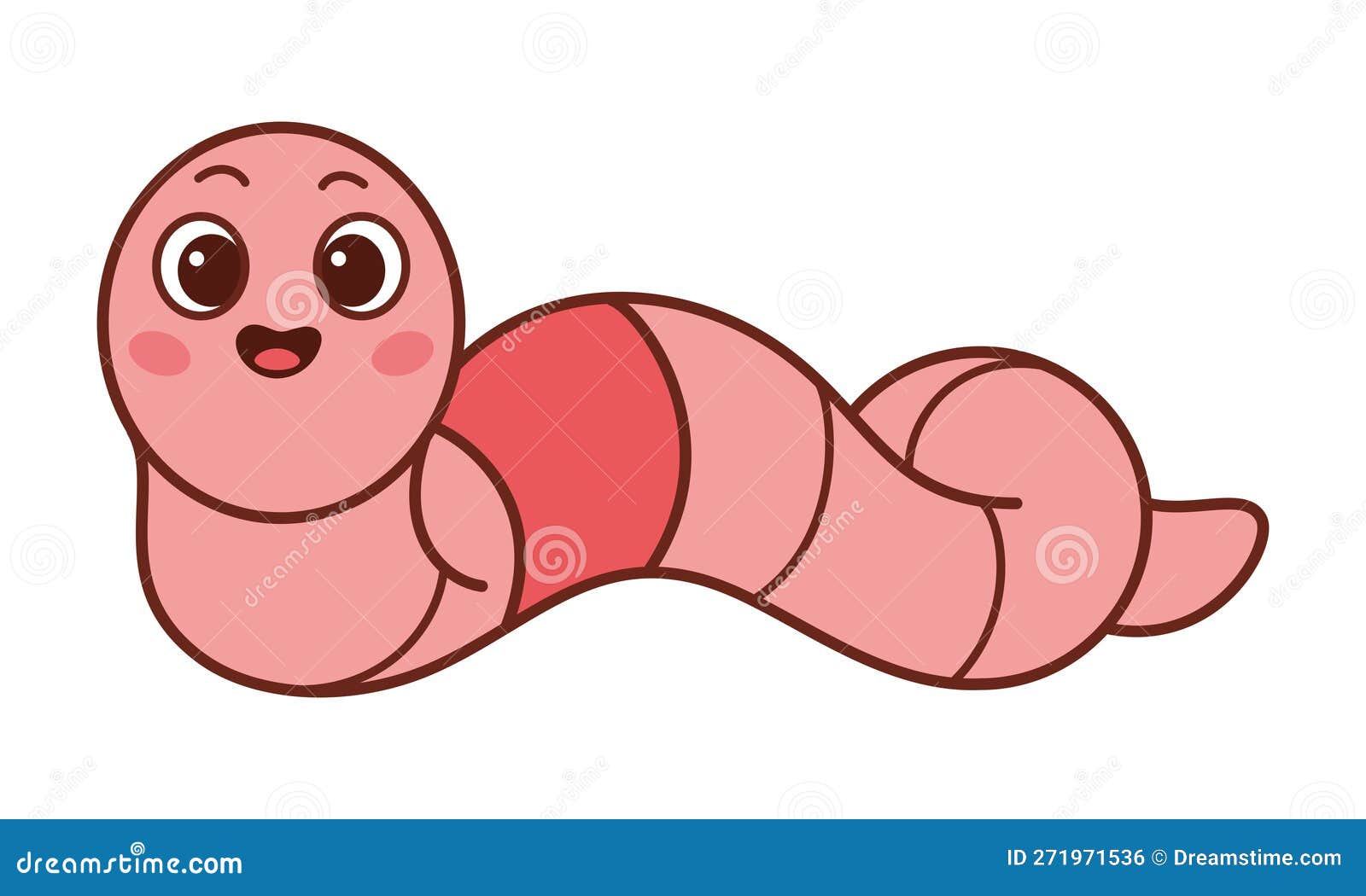 Cute Earthworm Cartoon Vector Illustration Stock Vector - Illustration of  kids, earthworm: 271971536