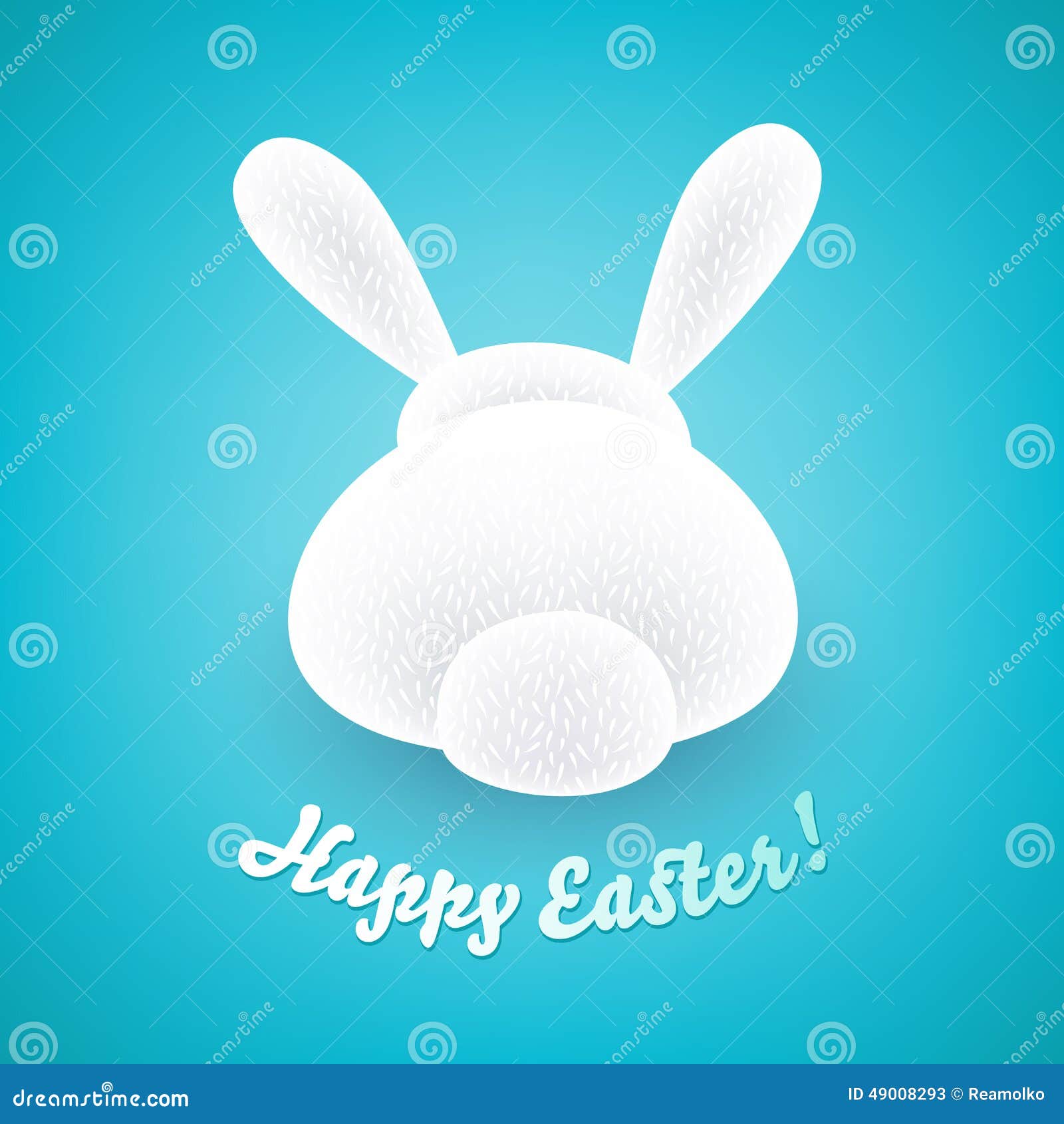 Download Cute Easter Bunny. Rabbit Back View. Stock Vector ...