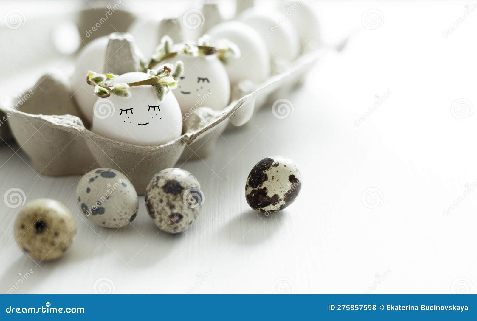 Cute Easter Eggs with Funny Faces Stock Photo Image of smile