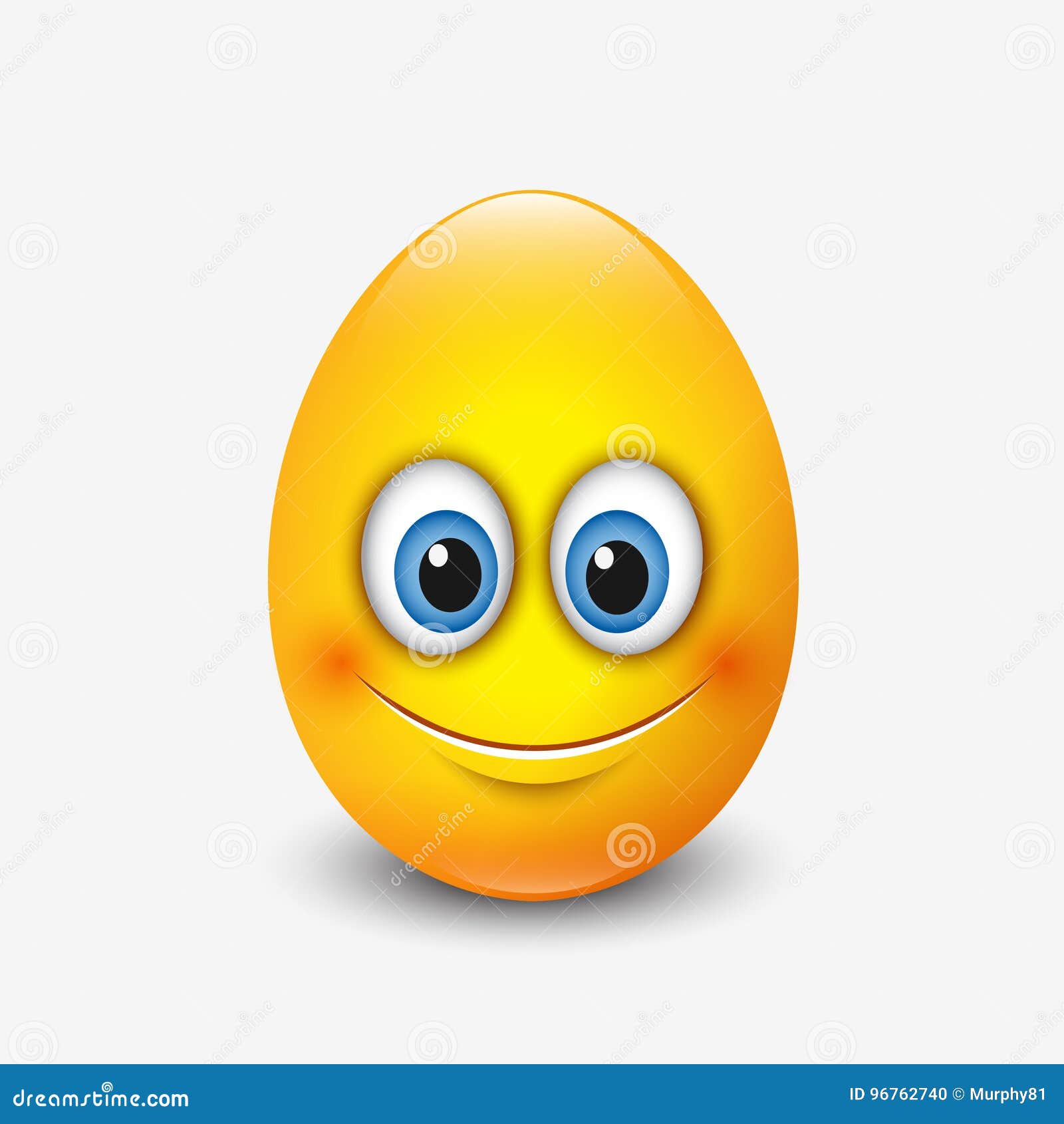 Cute Easter Emoticon, Emoji Egg Vector Illustration Stock Vector