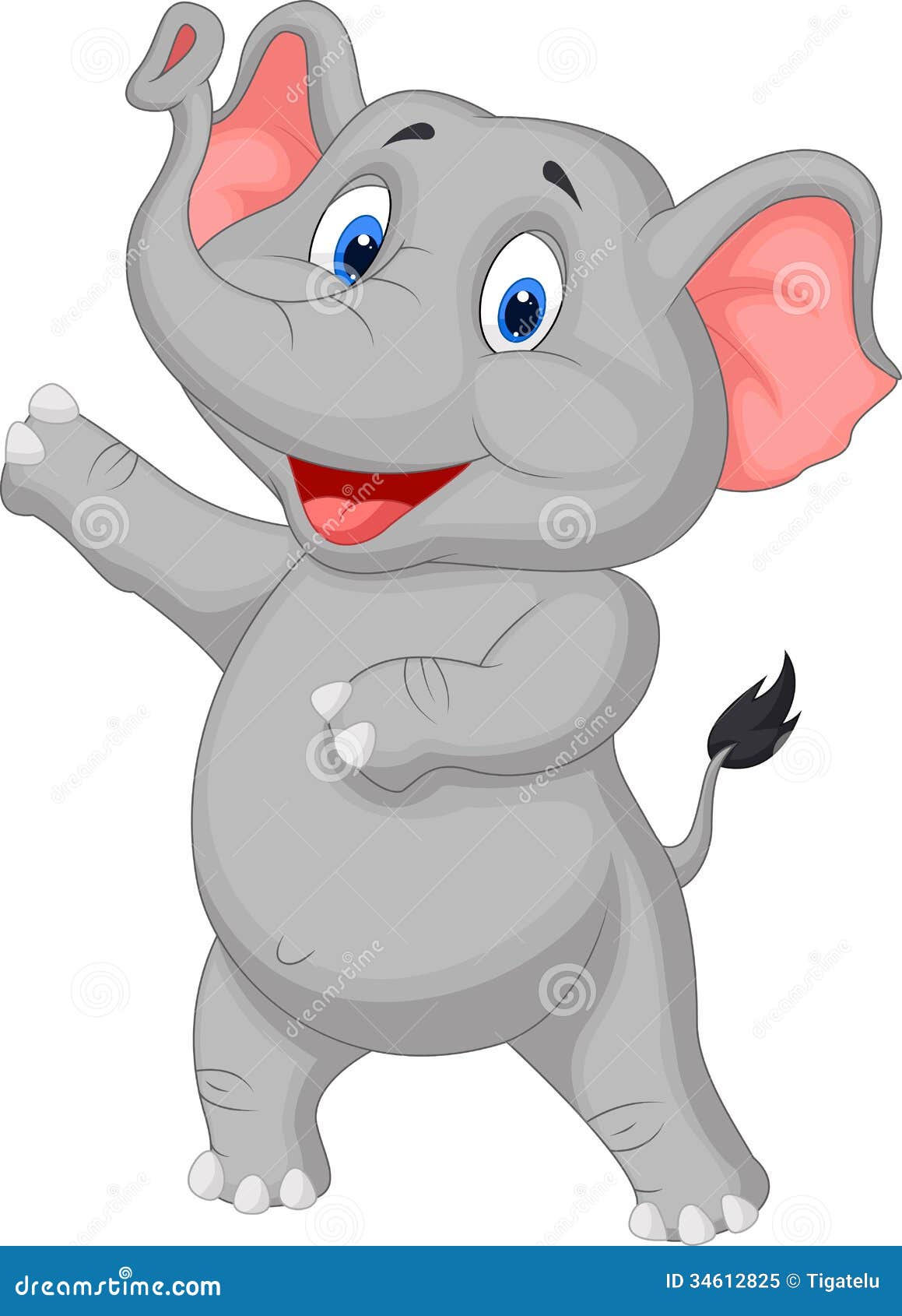 Cute Elephant Cartoon Presenting Stock Vector ...