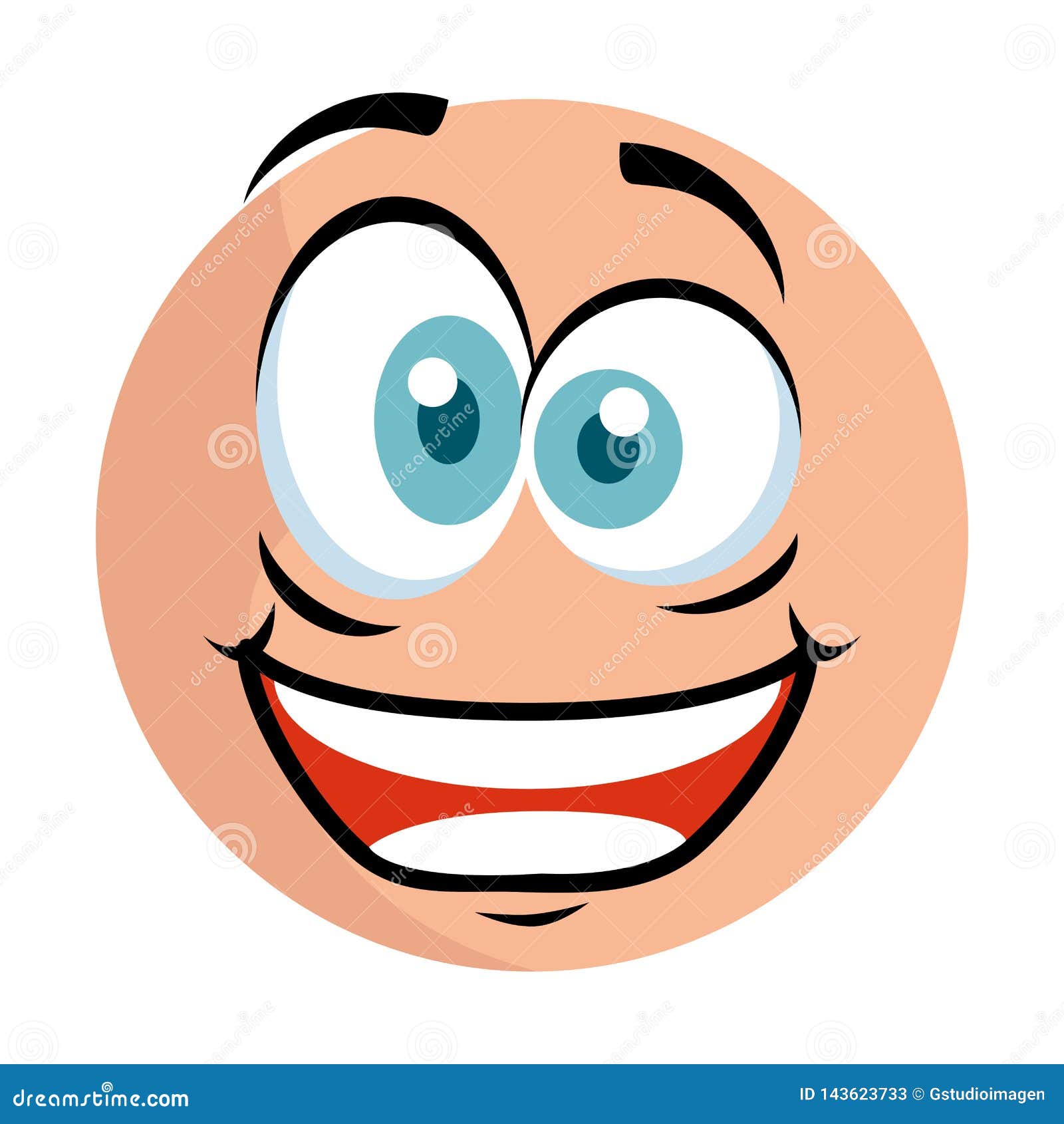 Cute Emoticon With Crazy Face Stock Vector Illustration Of Emotion