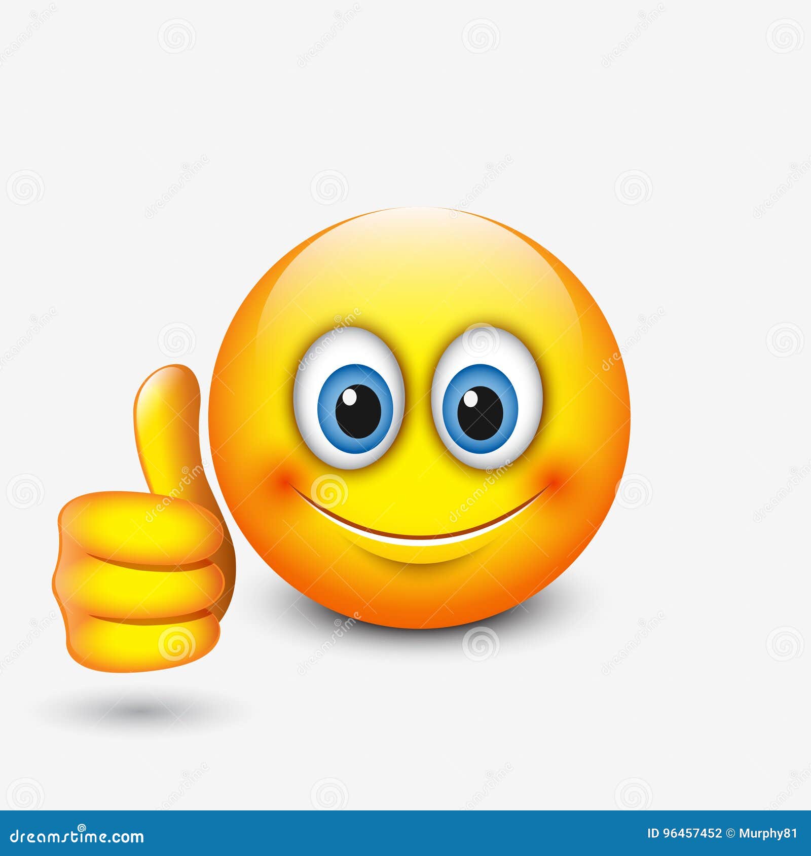 cute emoticon with thumb up, emoji -  