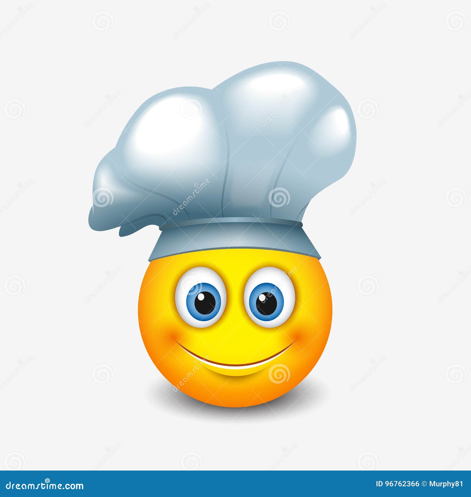 Cute emoticon wearing chef hat - emoji, smiley - vector illustration
