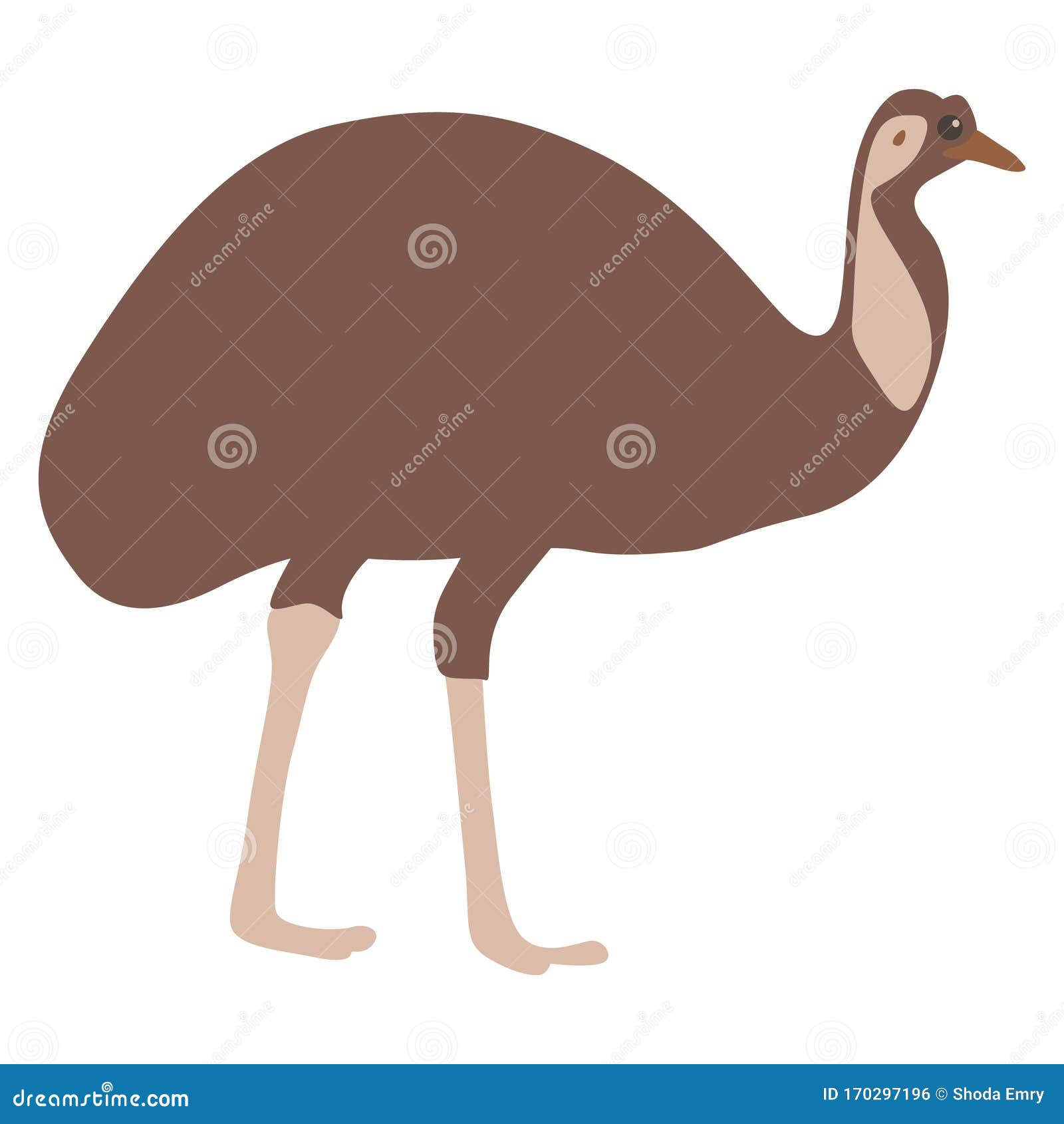 Download Cute Emu In Flat Style. Flat. Vector Stock Vector ...