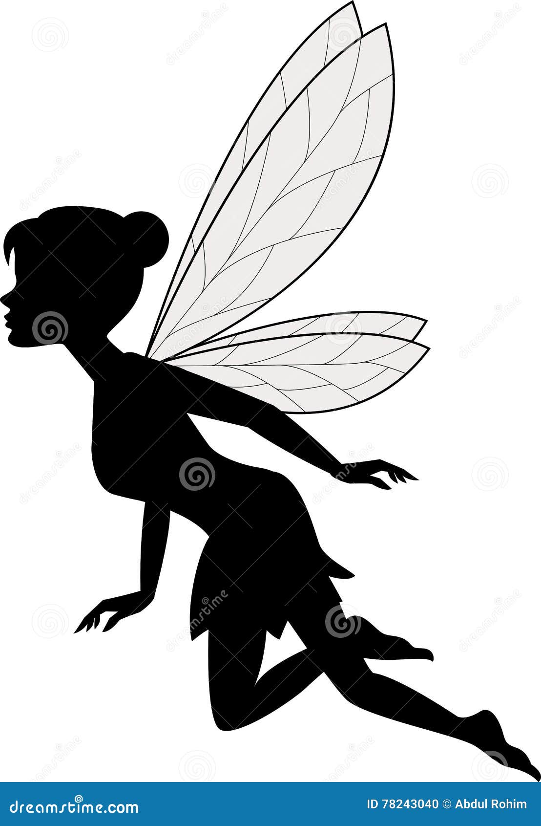Cute fairy flying stock vector. Illustration of shadow - 78243040