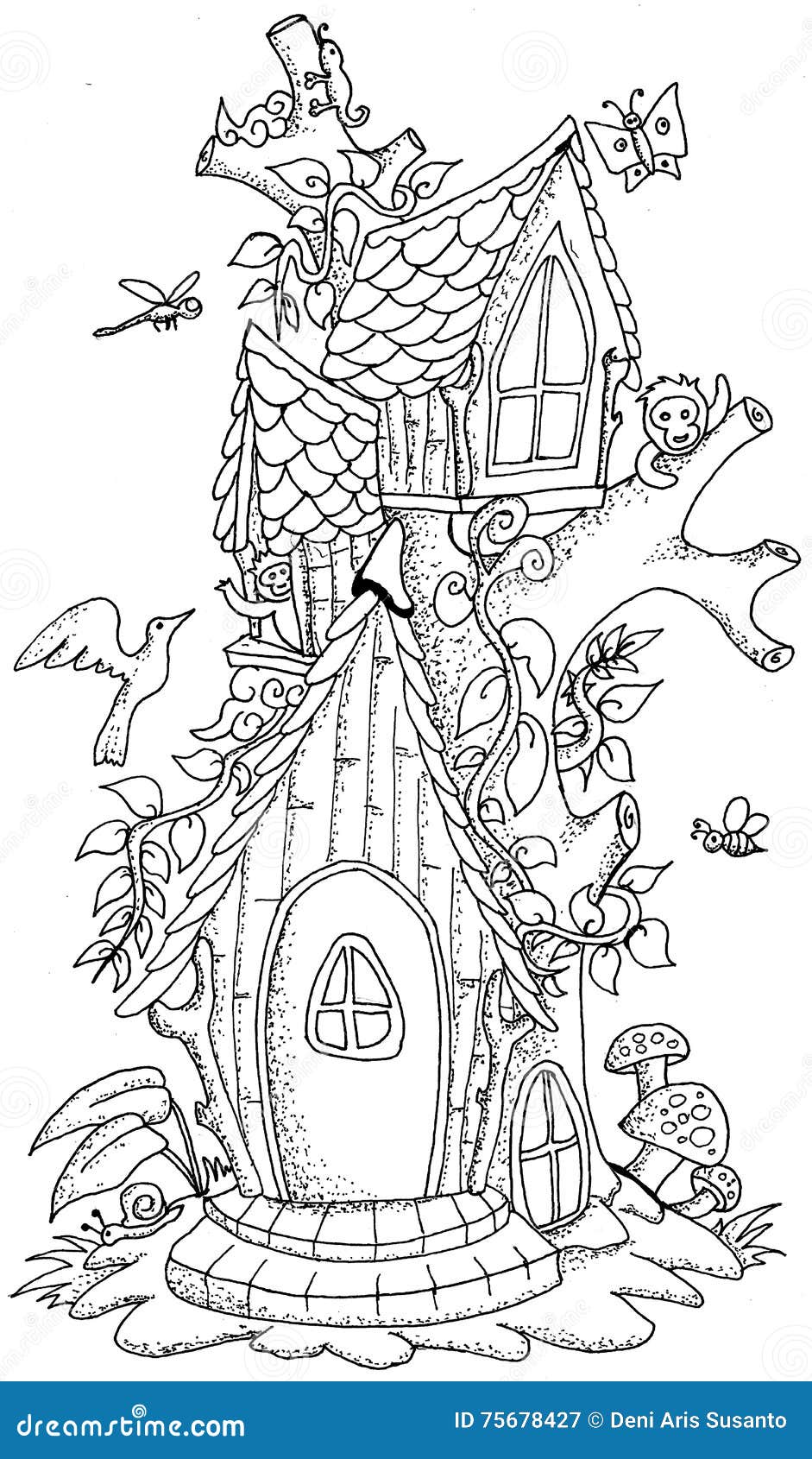 fairy cottage coloring pages - photo #14