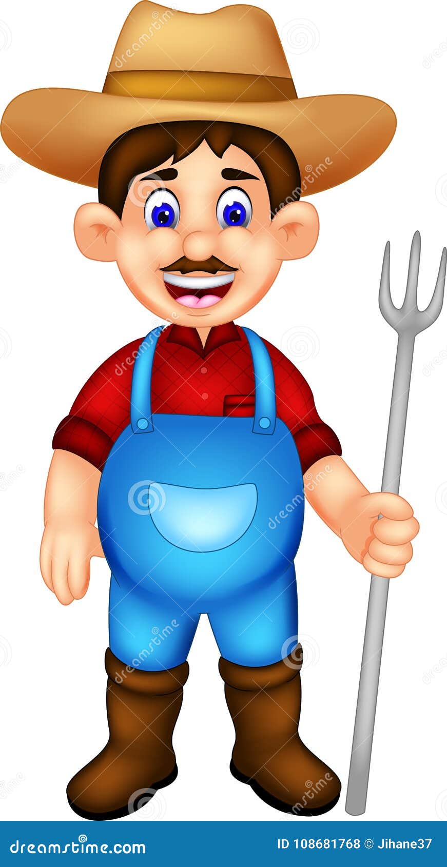 Cute Farmer Vector | CartoonDealer.com #93418839