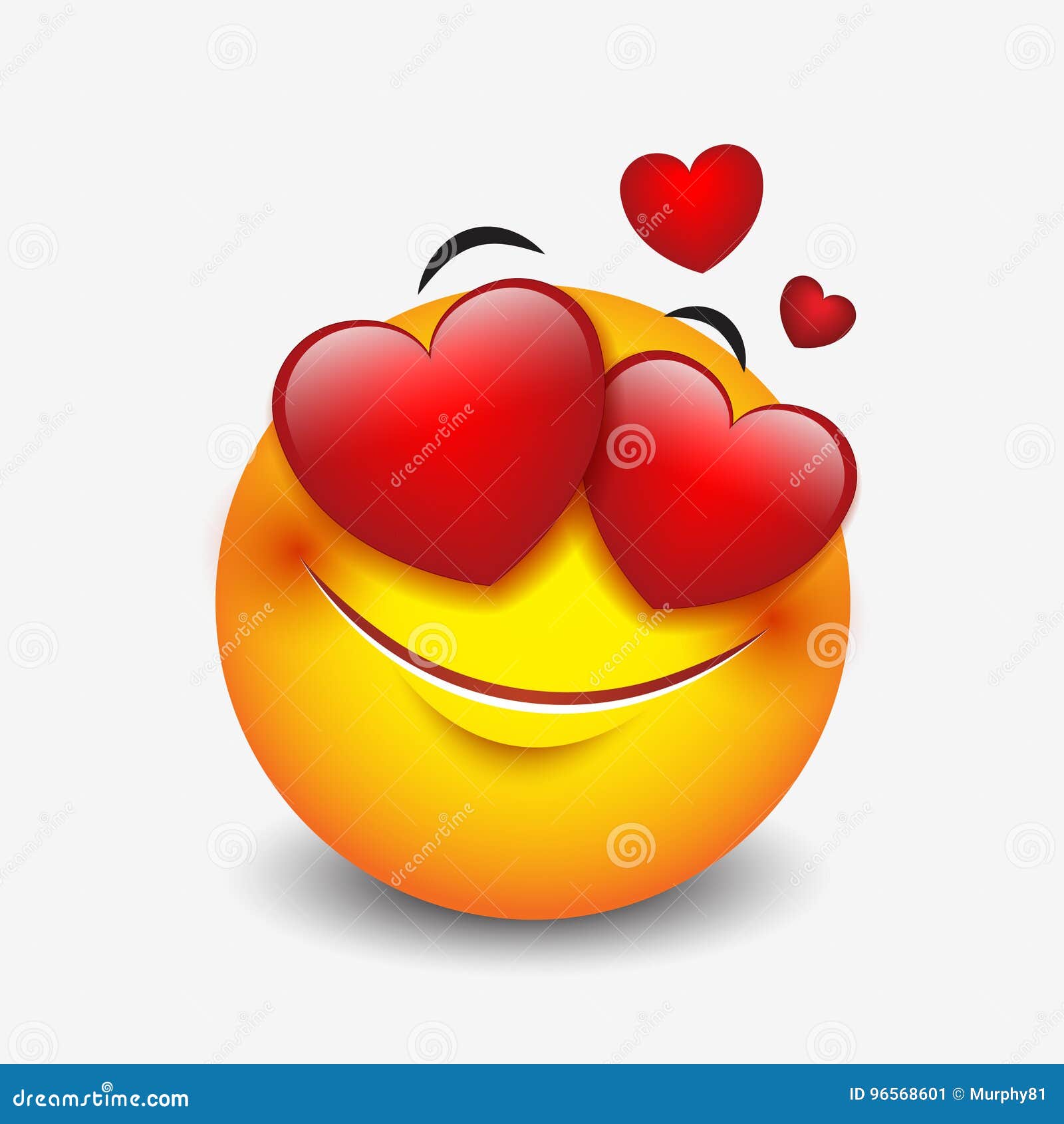 Cute Feeling in Love Emoticon on White Background - Emoji, Smiley ...