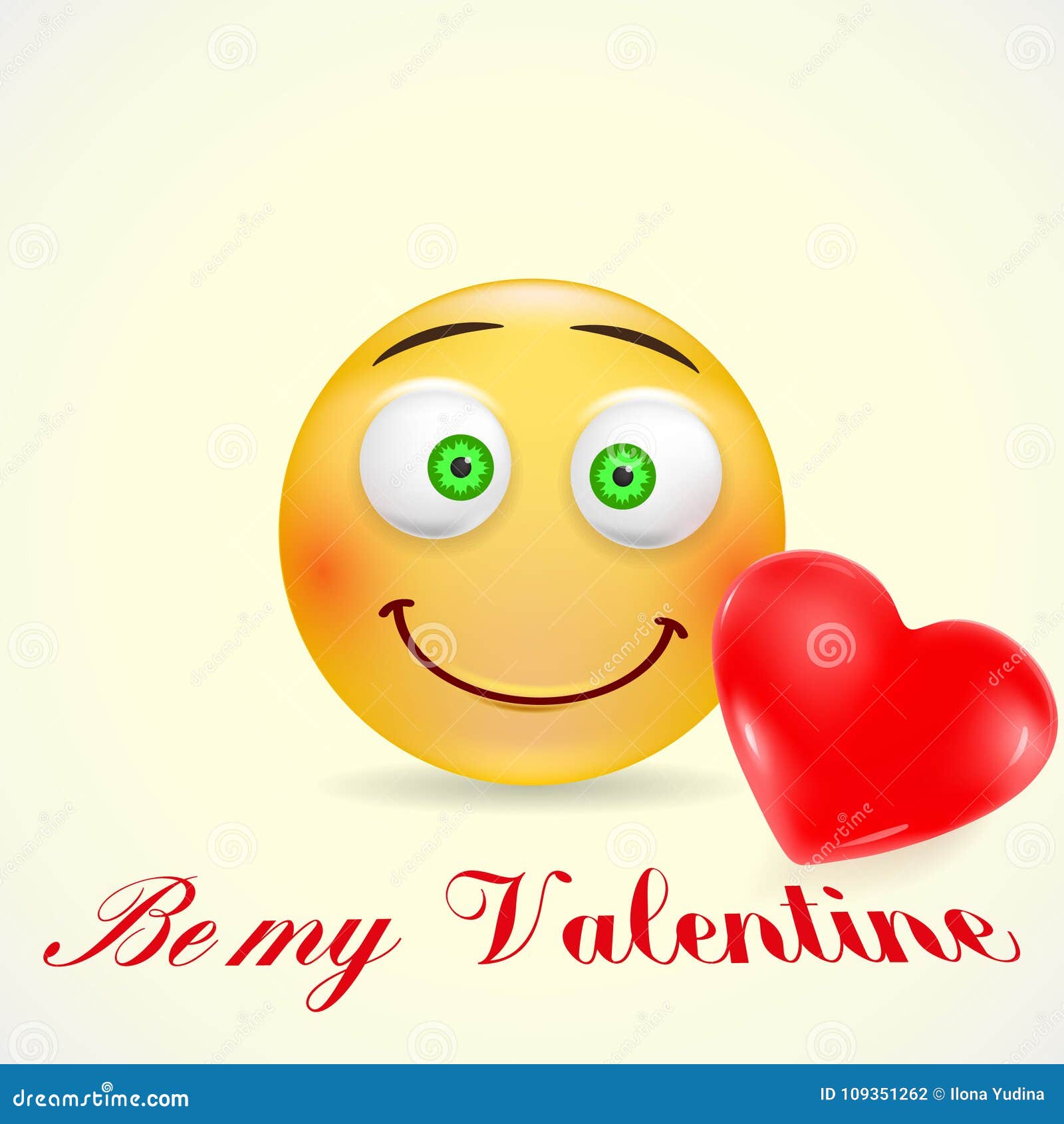 Cute Feelings in Love Smiley, Isolated on White Background - Emoji ...