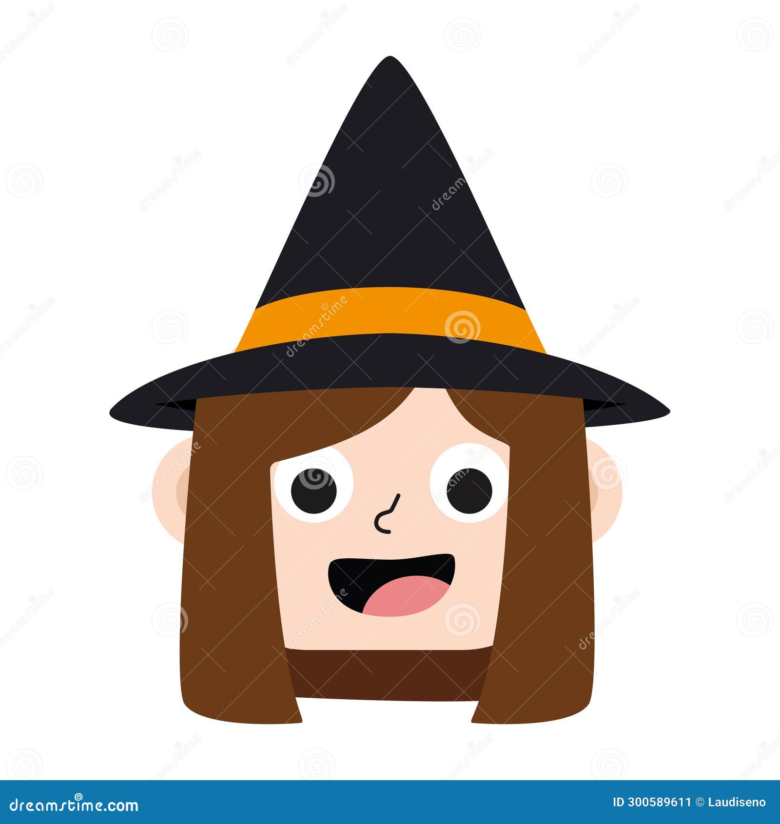 Cute Female Witch Halloween Costume Avatar Vector Stock Vector ...