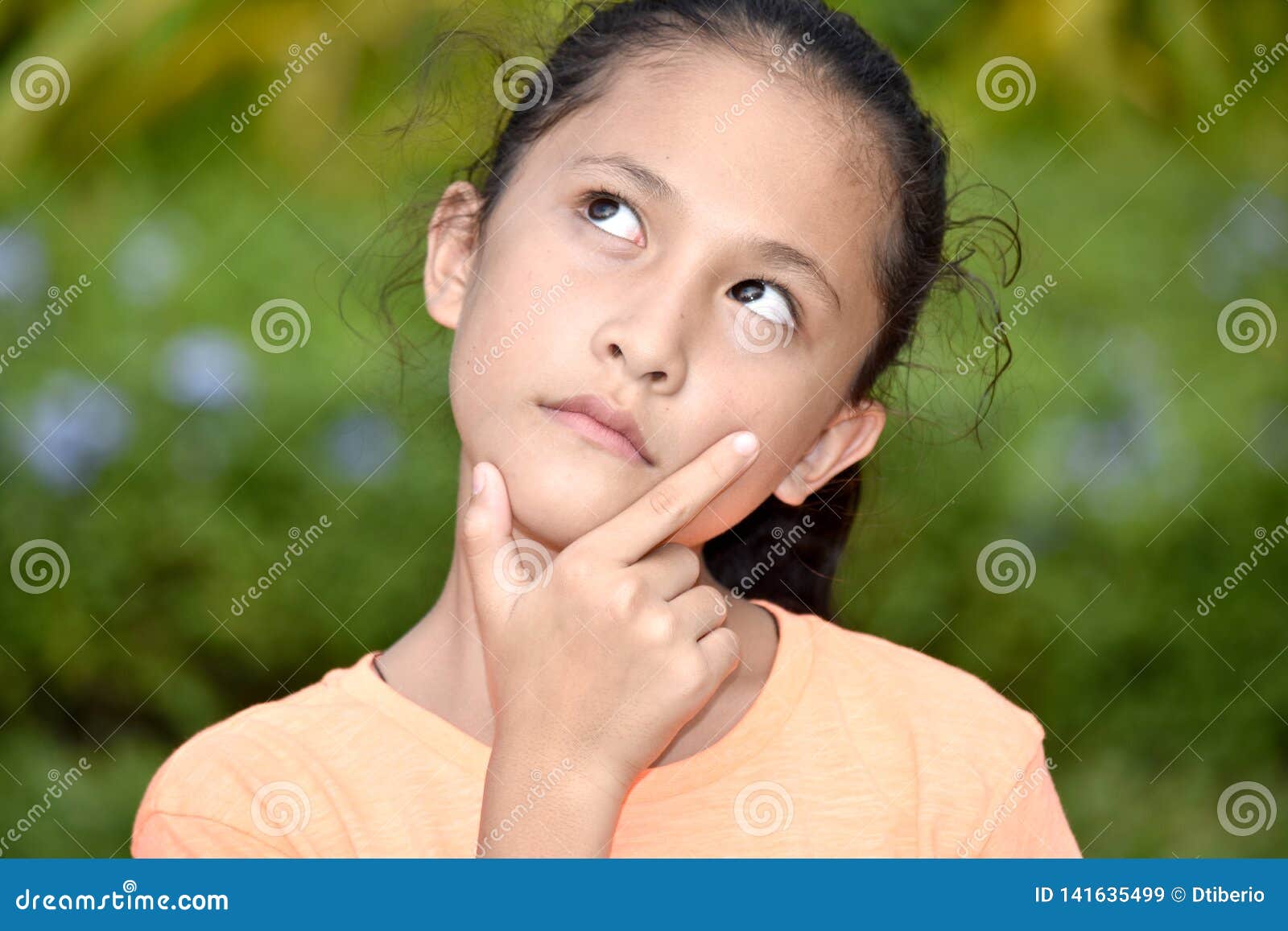 Cute Filipina Teen Girl Thinking Stock Image Image Of Philipp