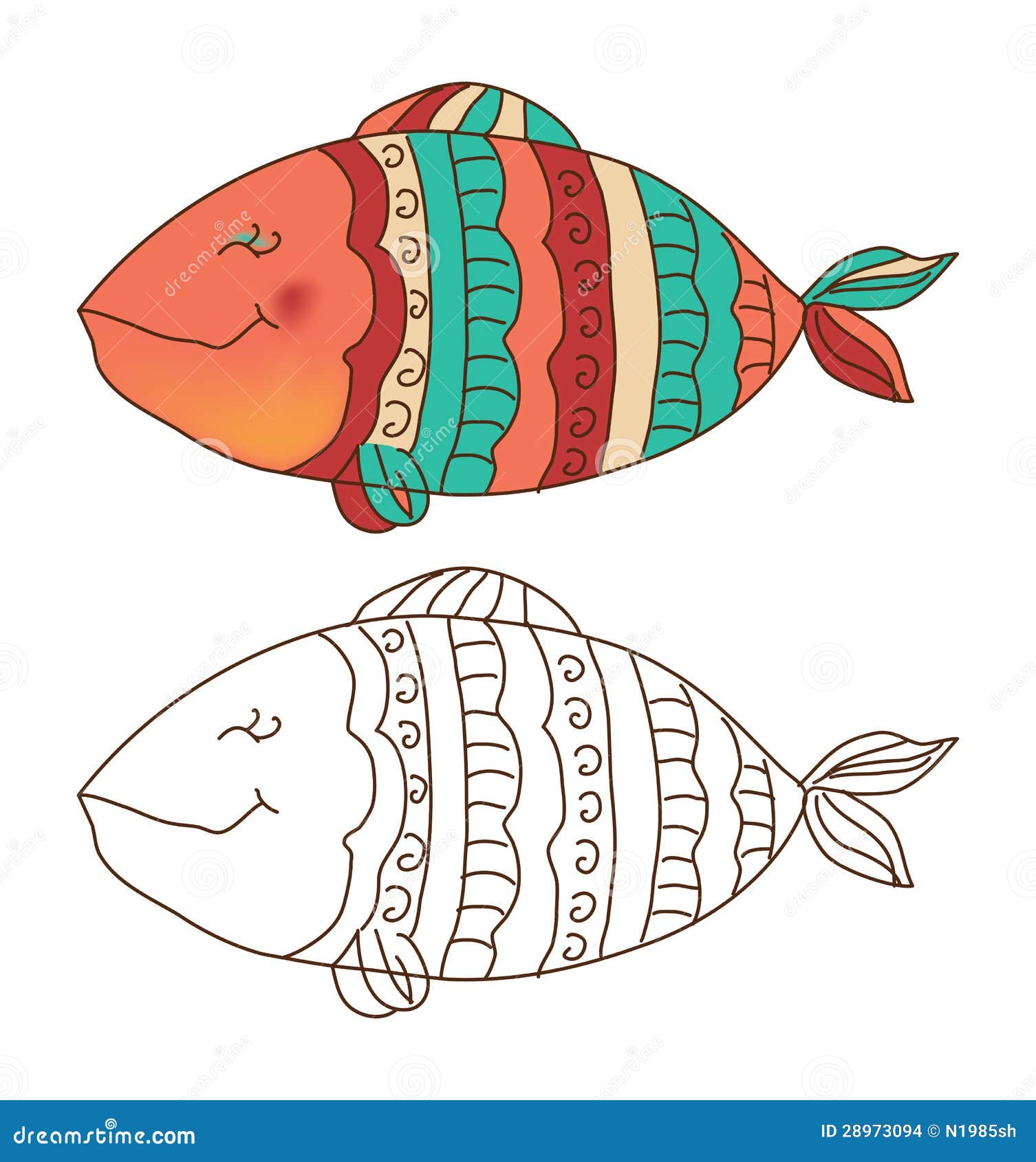 cute fish outline