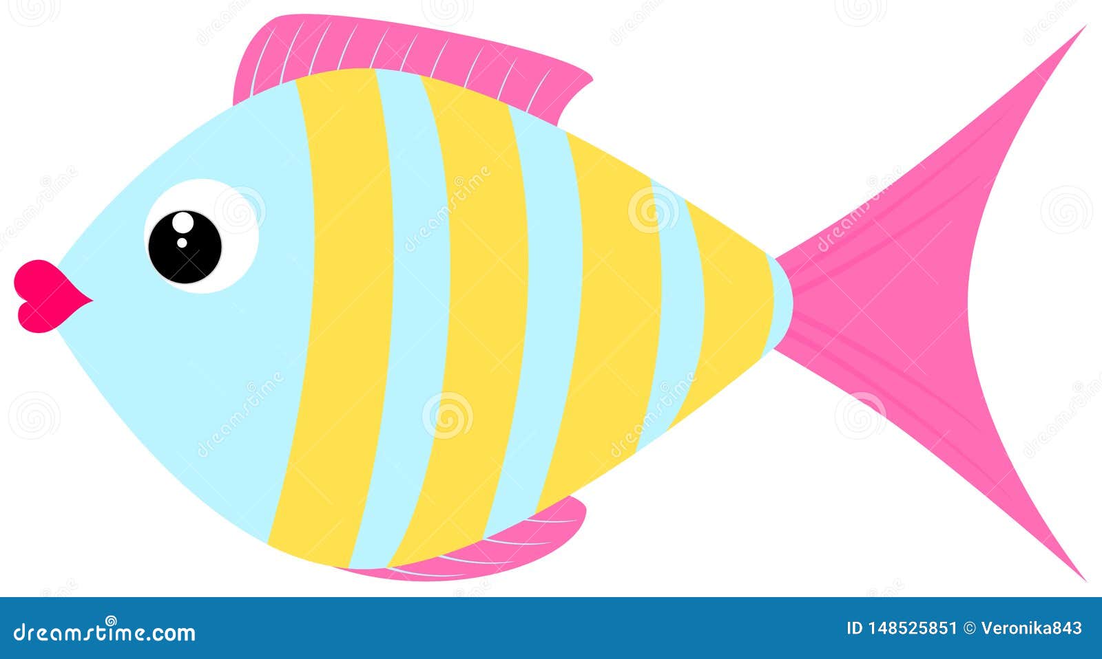Cute Fish Icon. Cartoon Flat Style Stock Vector - Illustration of colorful,  ocean: 148525851