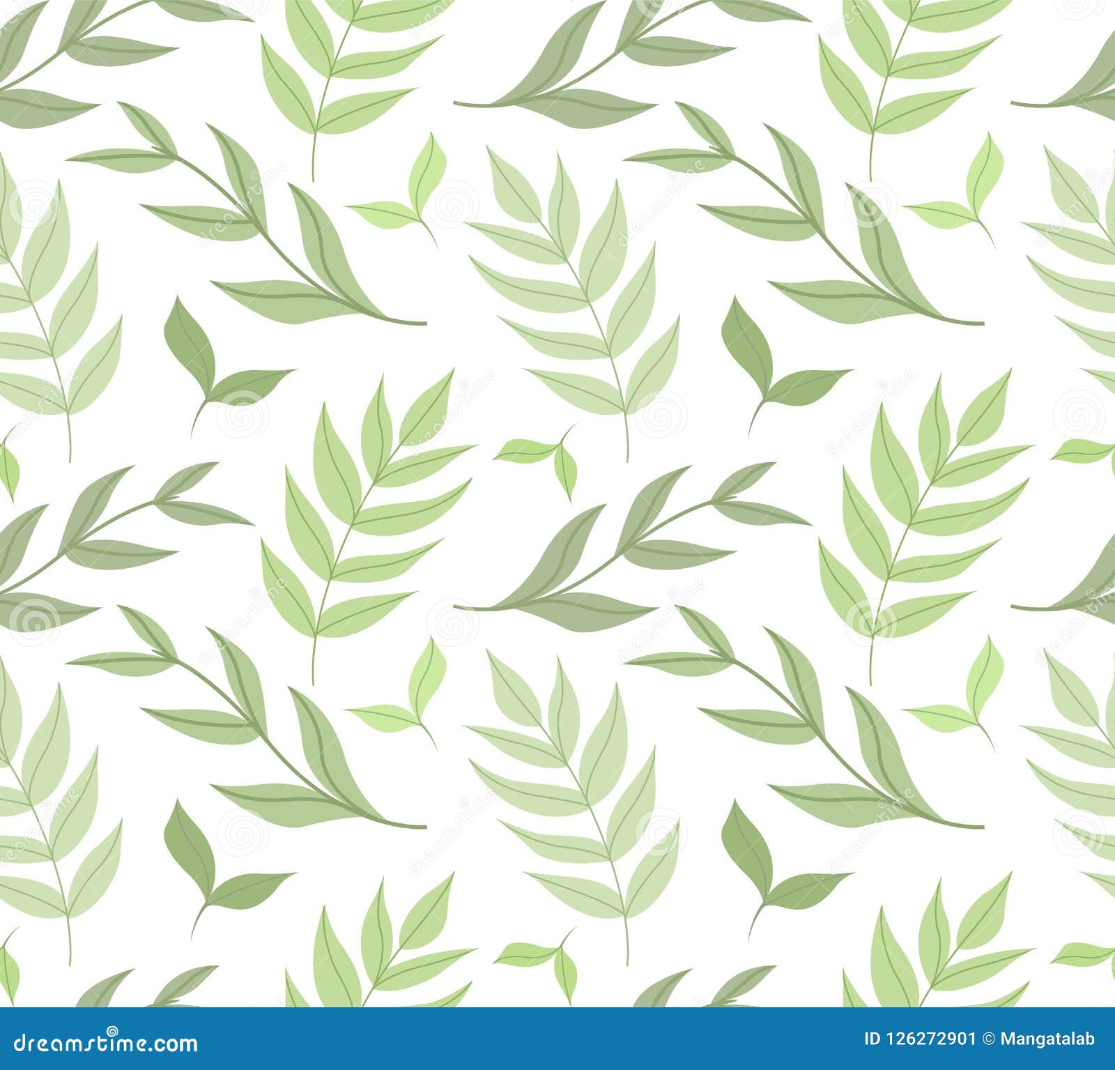 Cute Floral Stylish Seamless Pattern. Vector Doodle Leaf Background