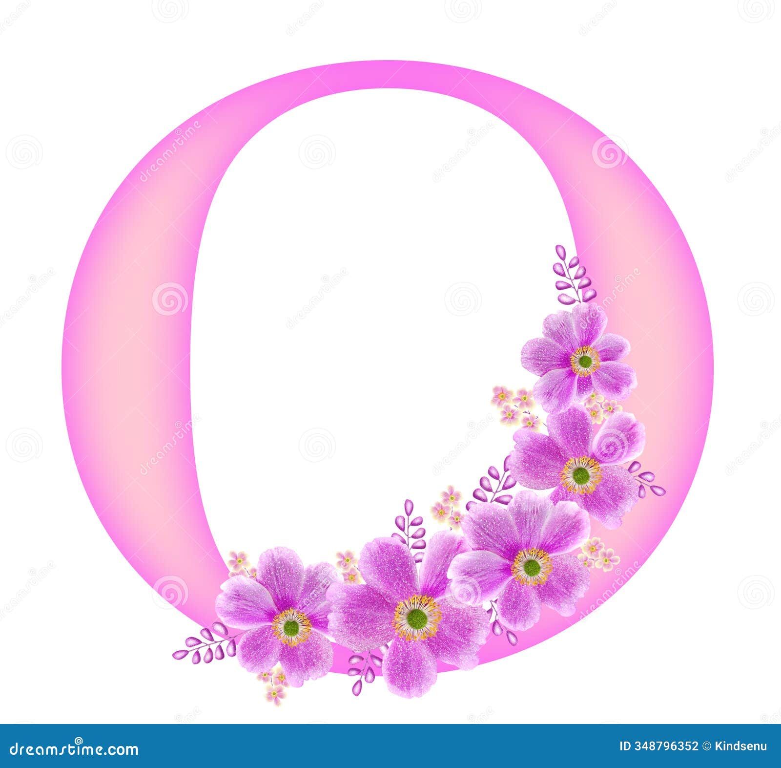 cute flower alphabet letters o