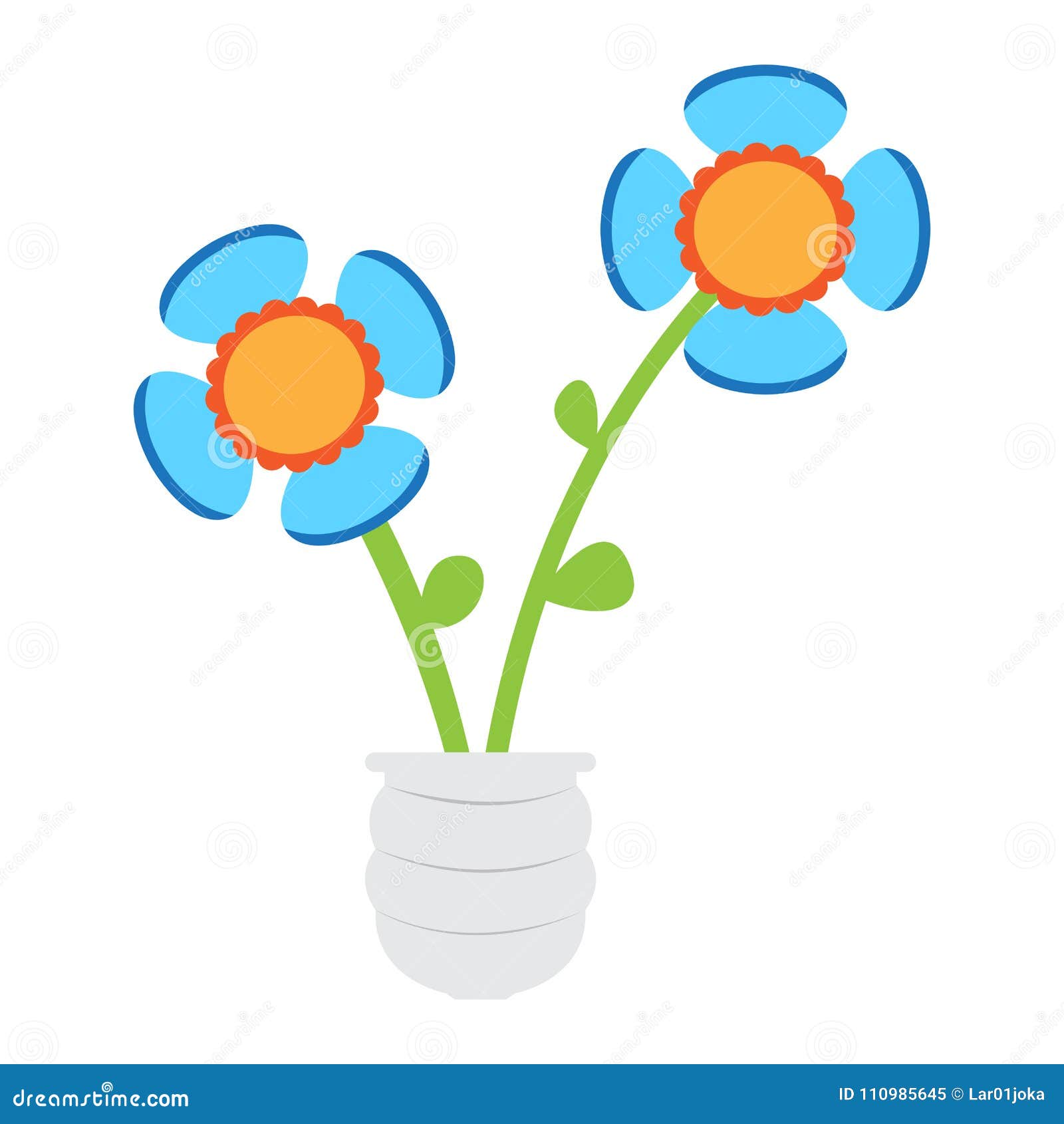 Cute flower on a pot stock vector. Illustration of floral 110985645