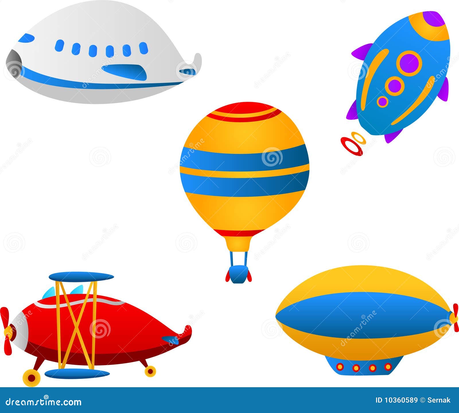 Cute flying vehicles stock vector. Illustration of vacation 10360589