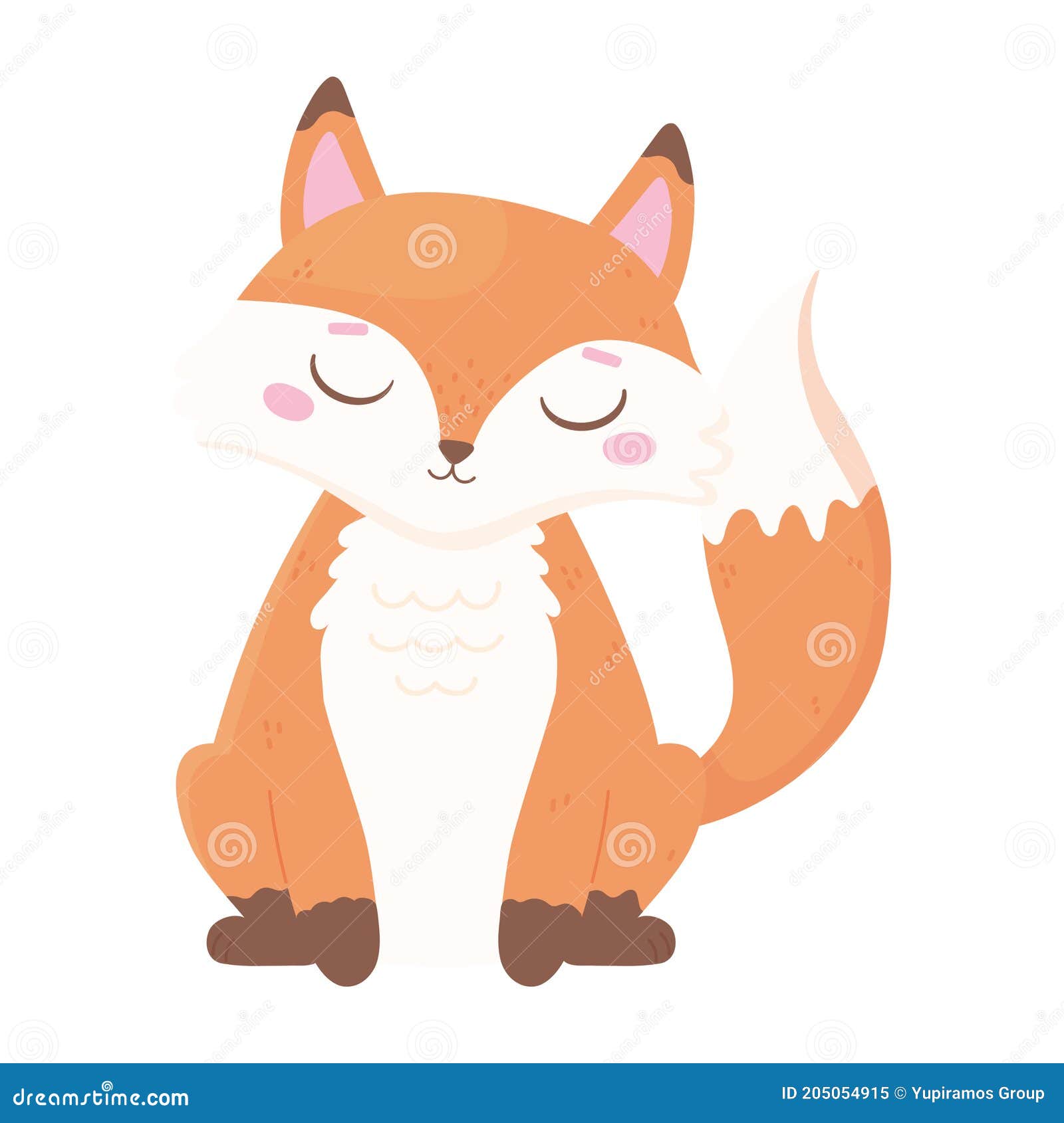 Cute Fox Cartoon Animal Icon White Background Stock Vector ...