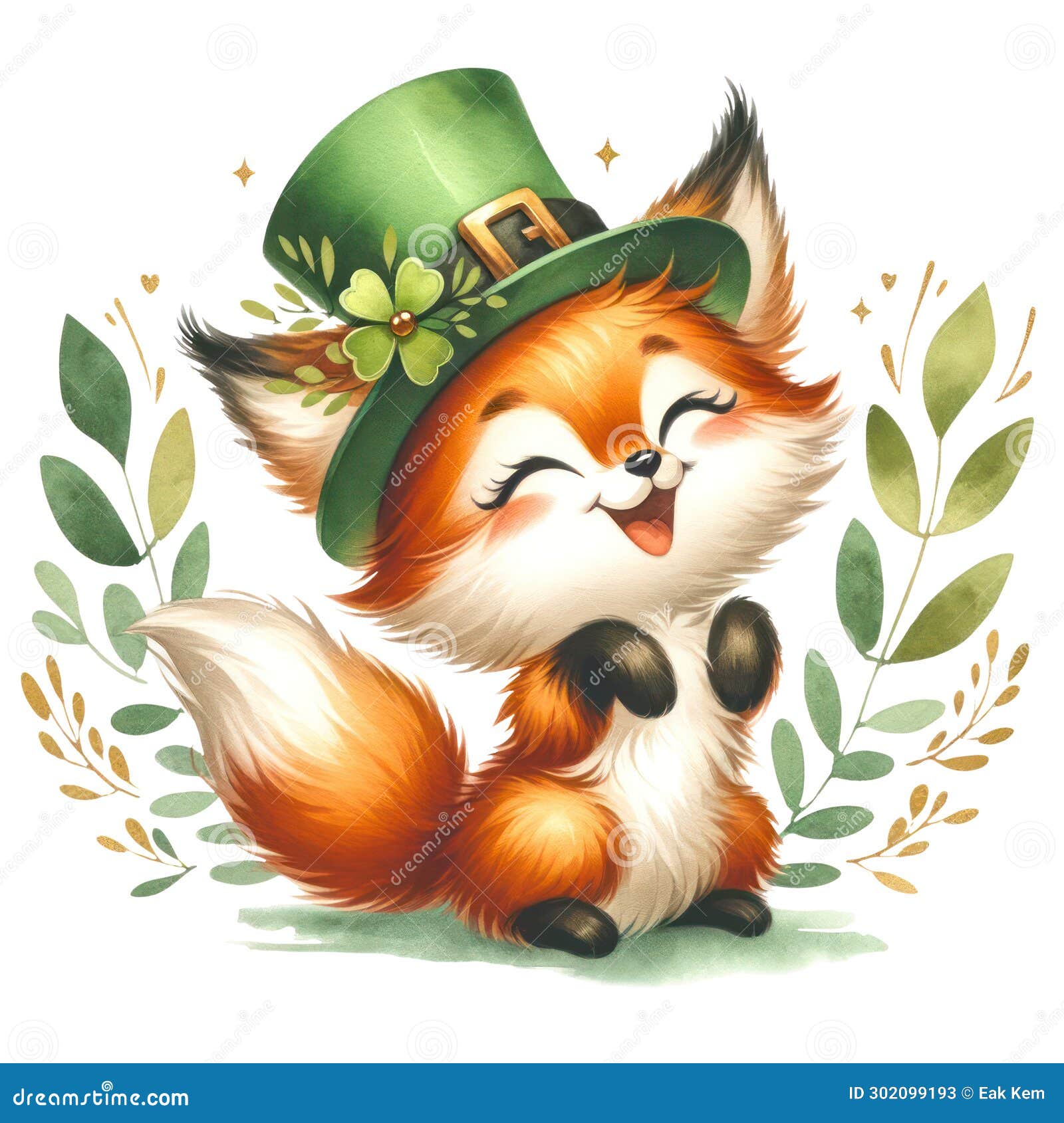 Cute Fox St Patrick S Day Clipart Illustration AI Generative Stock ...