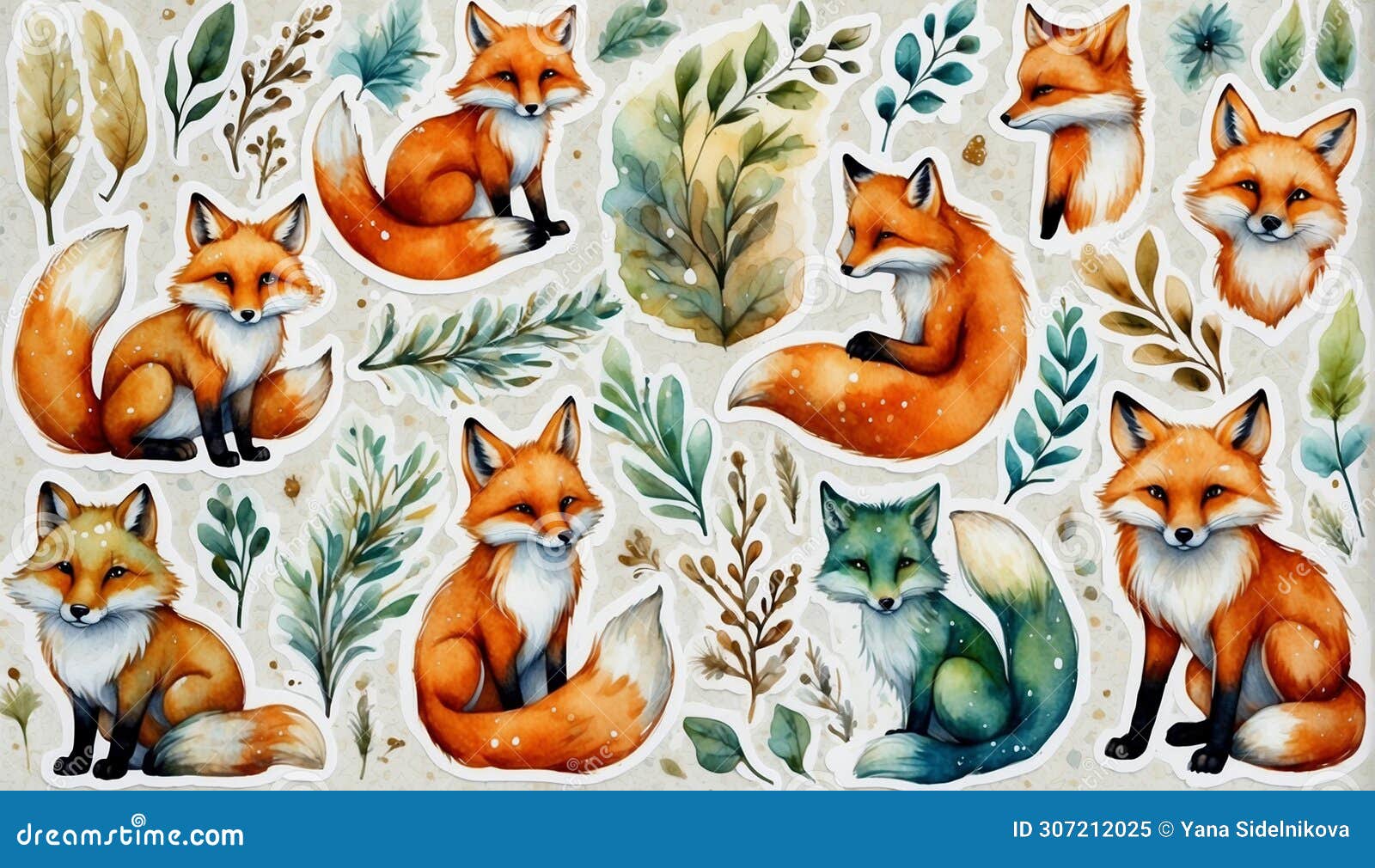 Lovely Little Foxes Sticker Sheet Lovely Little Foxes Sticker Sheet
